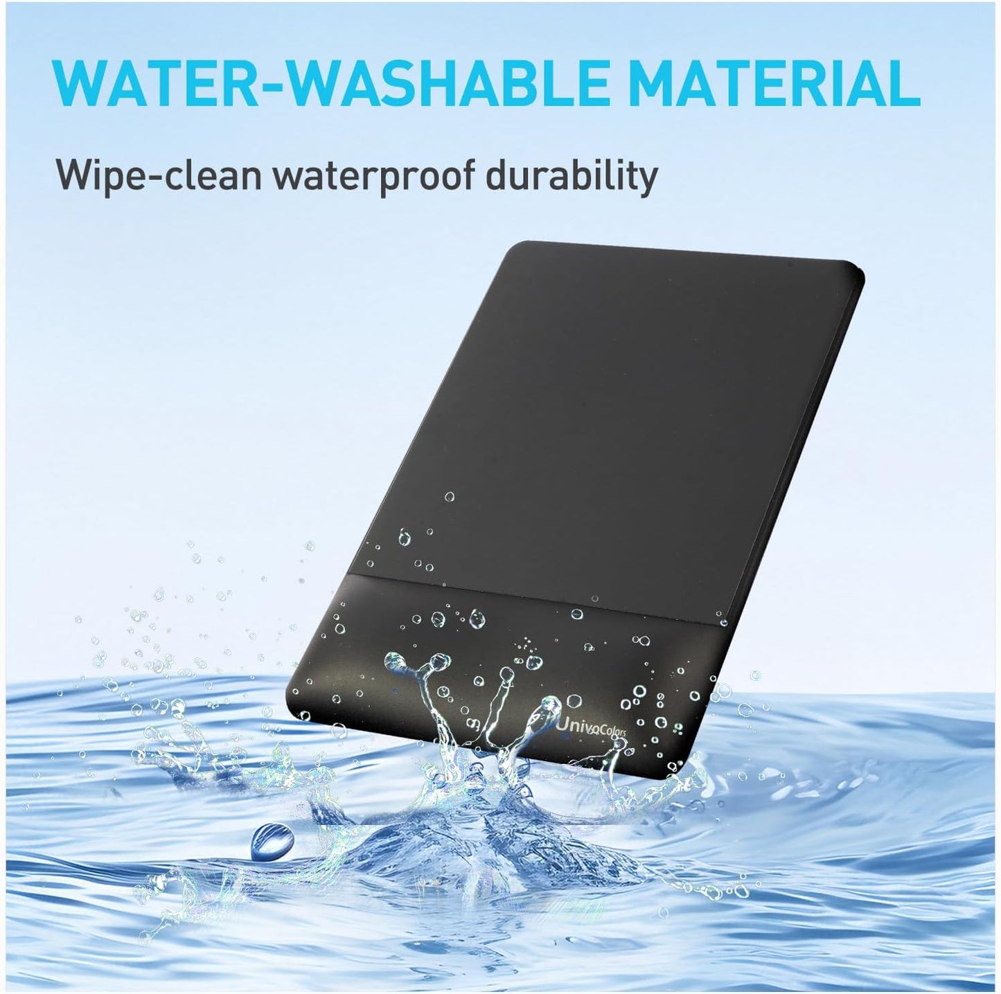 univo colors Design-Wave Wrist Rest Mouce Pad,PE Mouse Sliding Panel+Artificial Sheepskin+Memory Foam+Ergonomic+Anti-Slip Gel,Resilience Support During Work and Gaming,Mouce Accessory,White