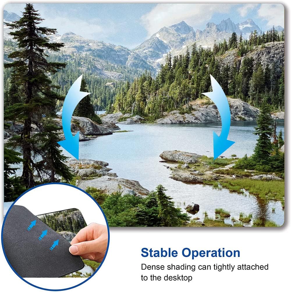 Hokafenle Mouse Pad, Natural Landscape Mouse Pad, Forest Waterfall Mousepad, Premium-Textured Square Waterproof Mouse Mat Non-Slip Rubber Base Mouse Pads for Office Laptop