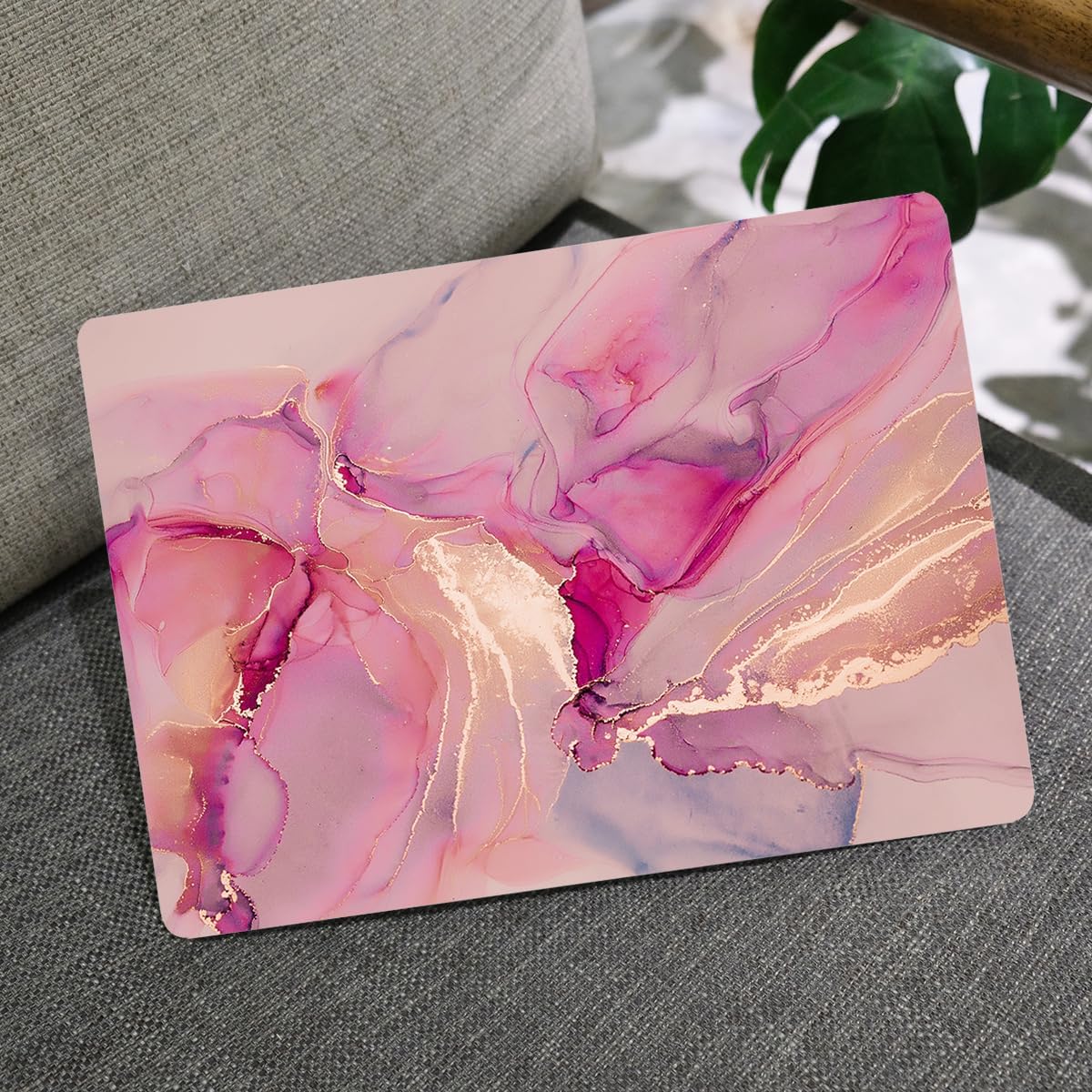 MEEgoodo Case for MacBook Air M4/M3/M2 13.6 inch 2025 2024 2022, Fit Model A3240 A3113 A2681, Compatible with MacBook Air 13 inch, Laptop Hard Shell Case with Keyboard Cover, Gold Splashes Marble