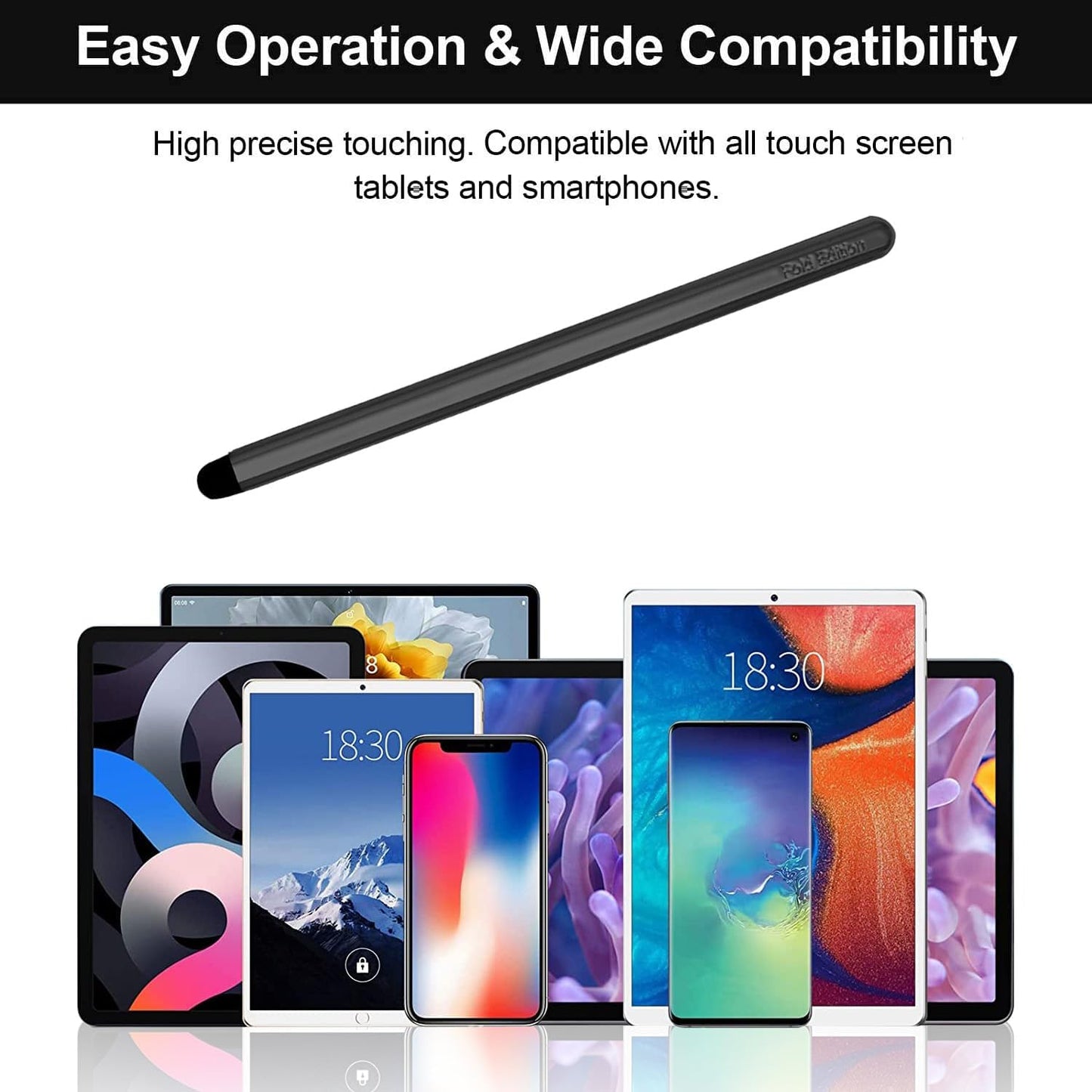 Stylus Pens with Pen Slot for Touch Screens, High Precision Capacitive Universal Stylus for iPad iPhone Tablets Samsung Galaxy All Touch Screen Devices (Silver-Long)