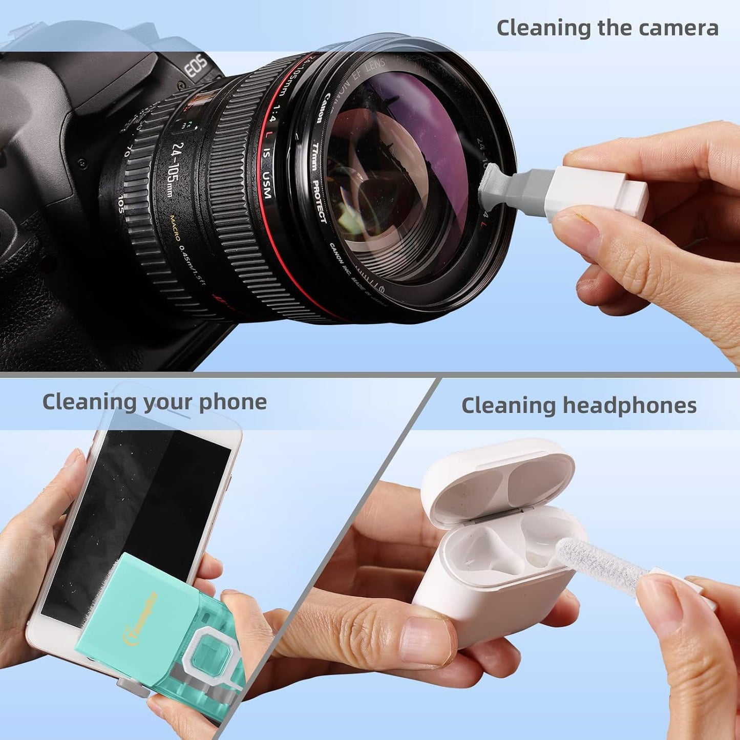 Laptop Cleaning Kit, All in 1 Keyboard Cleaning kit for MacBook iPad iPhone, Compact Keyboard Cleaner with Brush and Spray for Tablet, Airpods, Earbud, Computer Screen, PC Monitor