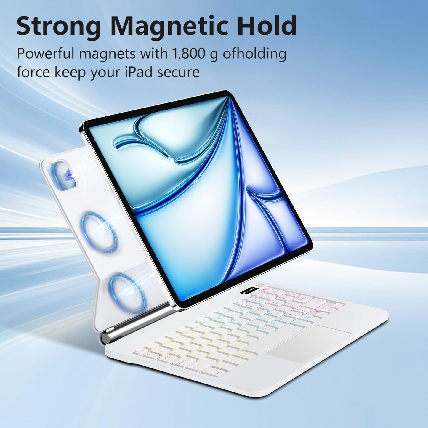 Keyboard Case for iPad Air 11-inch (M3 2025 / M2 2024) & iPad Pro 11 inch(1st/2nd/3rd/4th Generation),Magic Magnetic Backlit Keyboard Case with Multi-Touch Trackpad- Easy-Set Floating Cantilever Stand