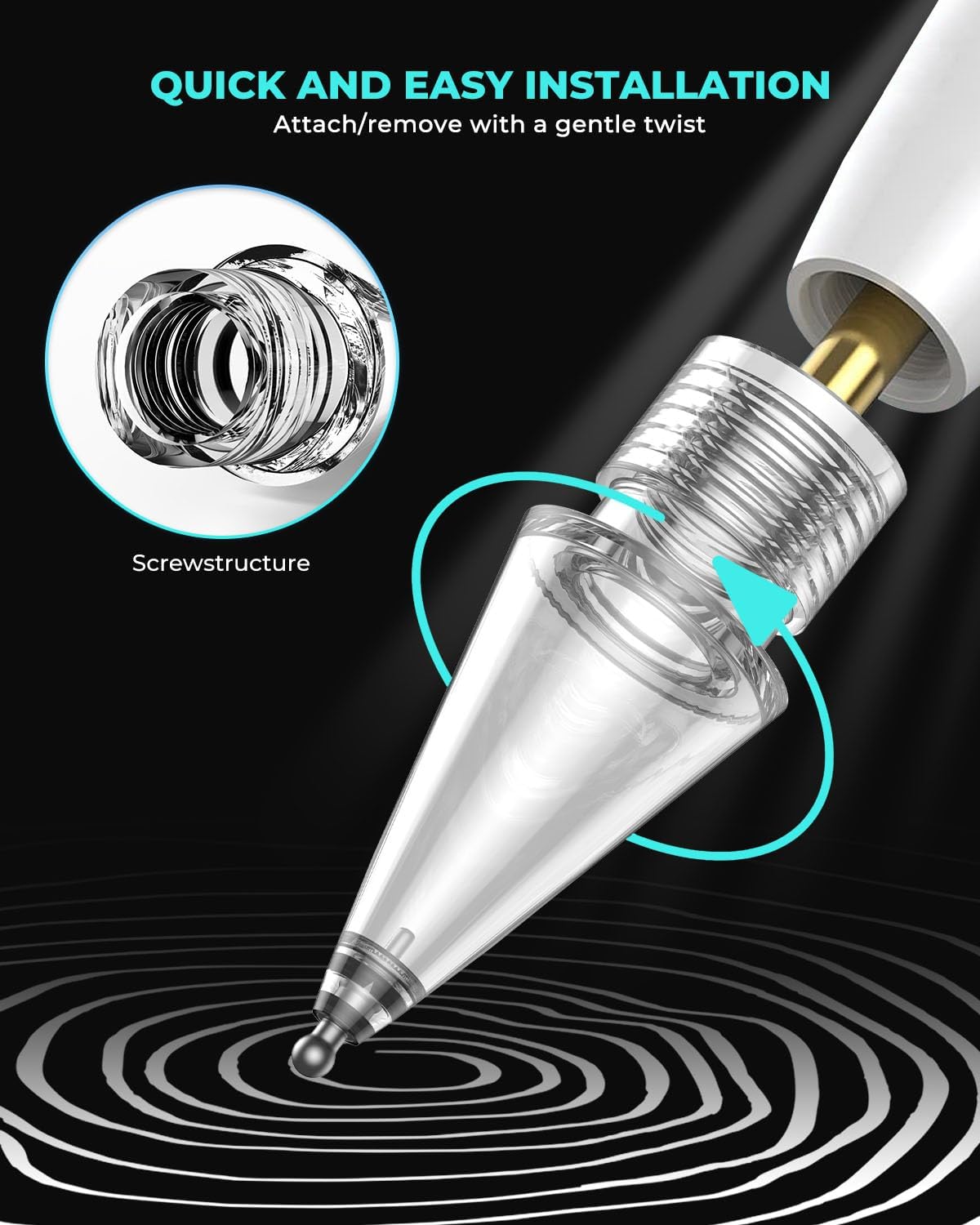 8-Pack Carbon Fiber Replacement Tips for Apple Pencil Pro/2nd/1st Gen/USB-C, Upgraded Nibs for Bare Screen & Tempered Glass with Storage Case - Pink