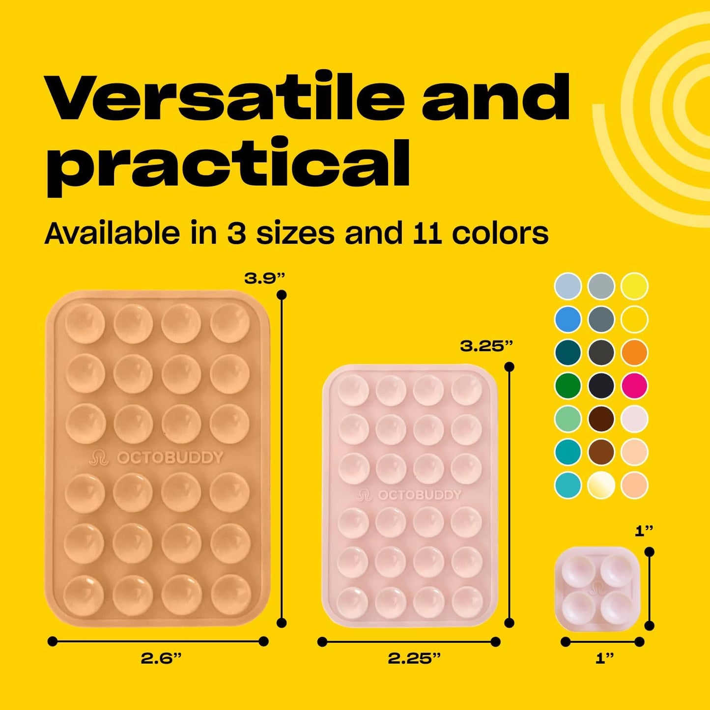 Classic MAX - Silicone Suction Phone Case Adhesive Mount - Hands-Free, Strong Grip Holder for Selfies and Videos - iPhone and Android Compatible - 2.6″ x 3.9″, Buttercream