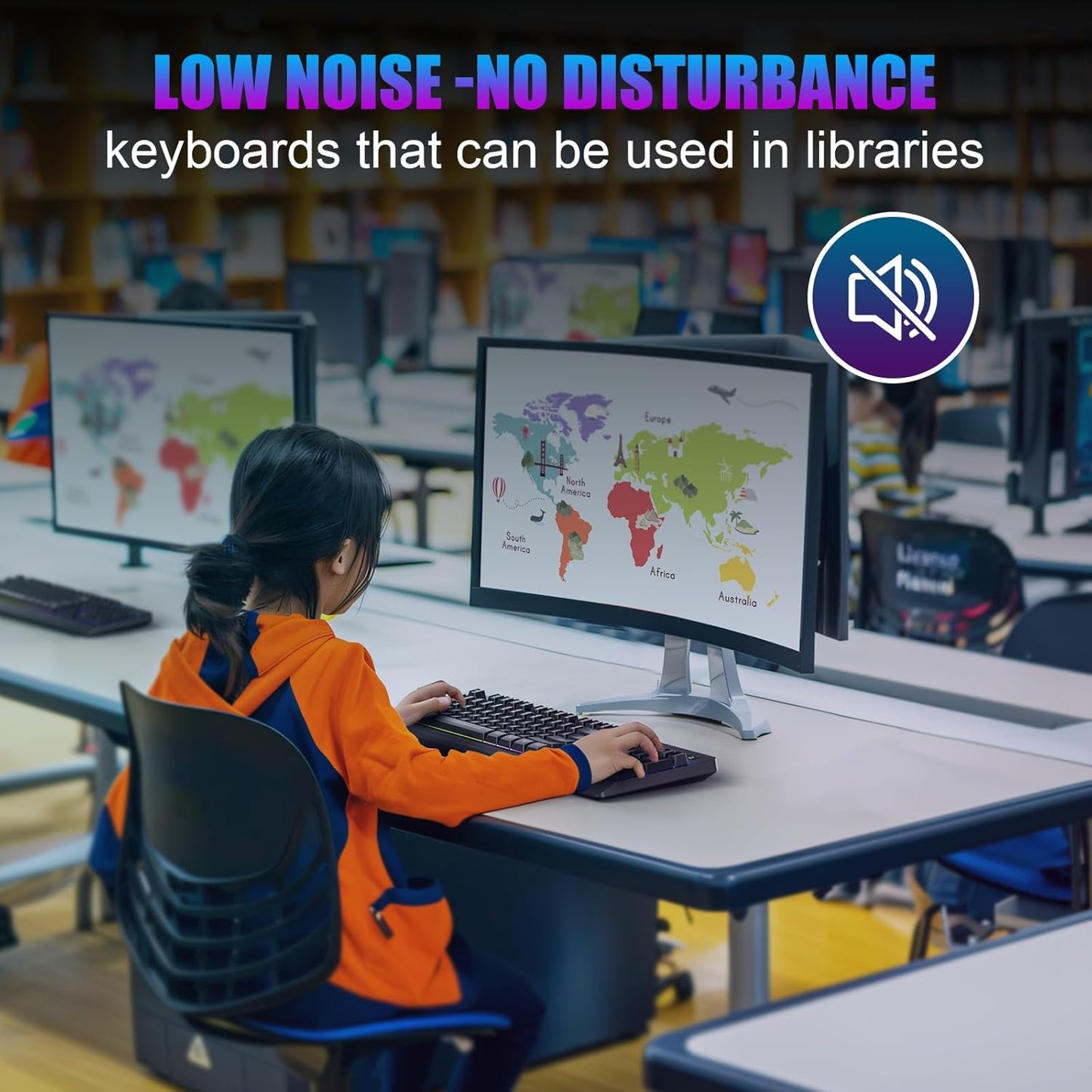 Wireless Gaming Keyboard, RGB & Single-Color Backlit, Full-Size Waterproof Computer Keyboard, Silent Keys, Wrist Rest, Sleep Mode, Rechargeable 2.4G Wireless Keyboardfor Windows, Mac, PC, Laptop