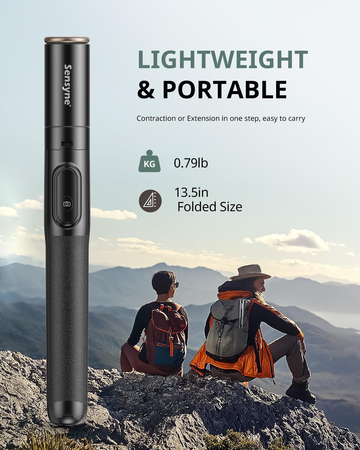 Sensyne 68" Phone Tripod & Selfie Stick, Lightweight All in One Phone Tripod Integrated with Wireless Remote Compatible with All Cell Phones for Selfie/Video Recording/Photo/Live Stream/Vlog(Black)