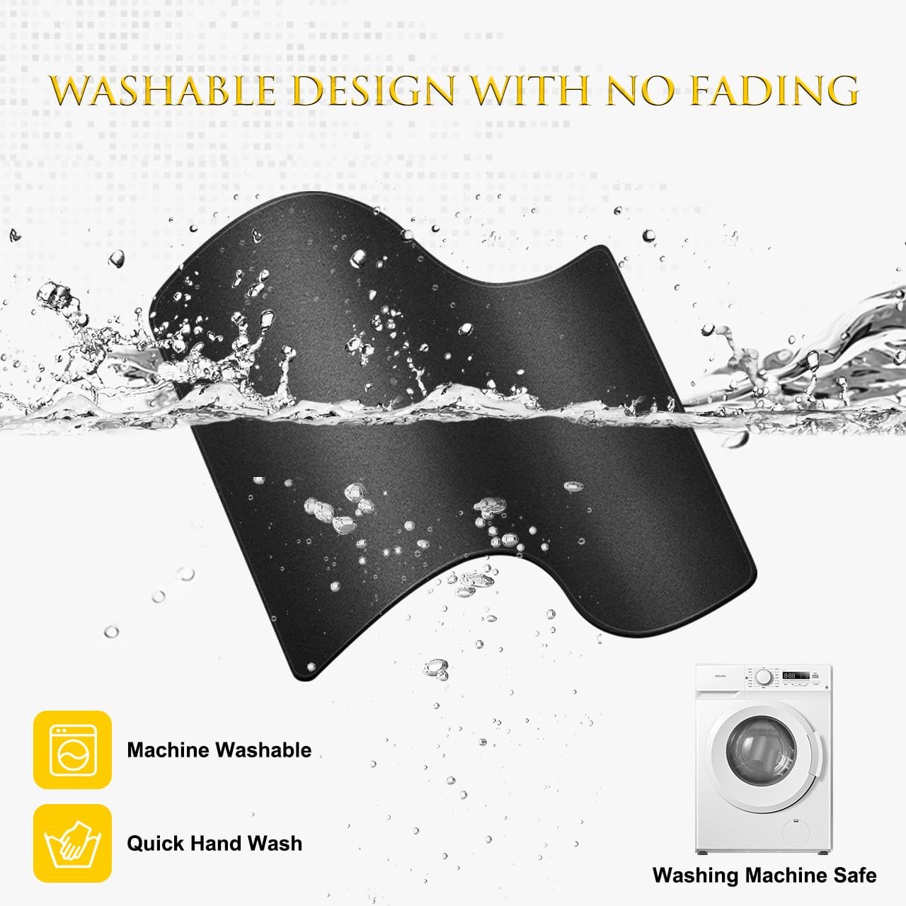 JIKIOU 3 Pack Mouse Pad with Stitched Edge, Comfortable Mouse Pads with Non-Slip Rubber Base, Washable Mousepads Bulk with Comfortable Cloth, Mouse Pads for Computers Laptop Mouse 10.2x8.3inch Black