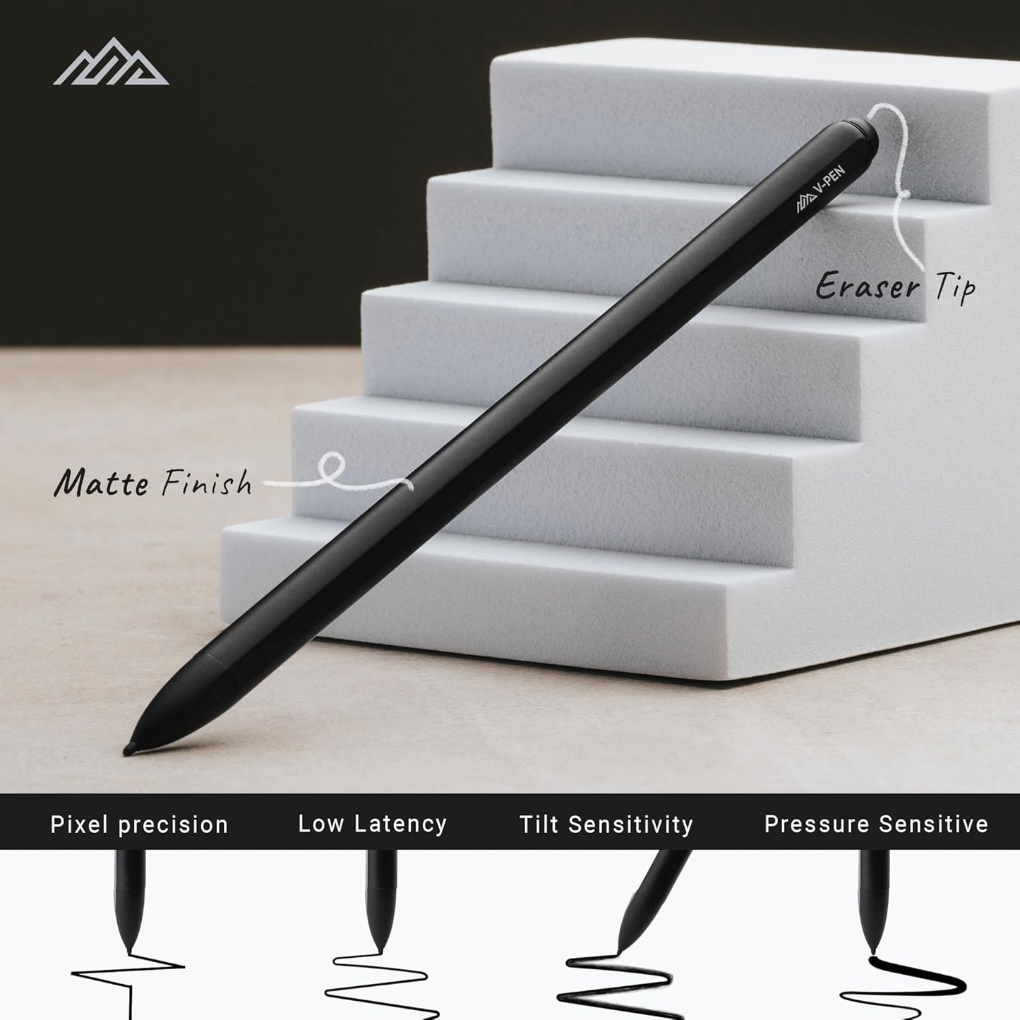 V-Pen EMR Stylus Remarkable 2 Pen Replacement with Digital Eraser + 5 Tips | 4096 Pressure Level Sensitivity & Palm Rejection | Digital Pen Marker Plus Compatible Kindle Scribe & Tablet Pen