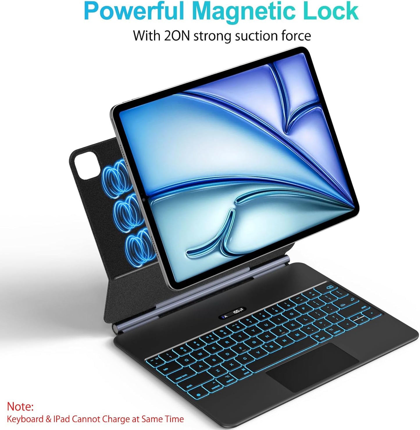 Keyboard Case for iPad Air 11" (M3 2025 / M2 2024) & iPad Pro 11"(1st/2nd/3rd/4th Gen), Slim Magic Keyboard with Multi-Touch Trackpad for 10.9"iPad Air 4th/5th Gen with 7-Color Backlit,Black