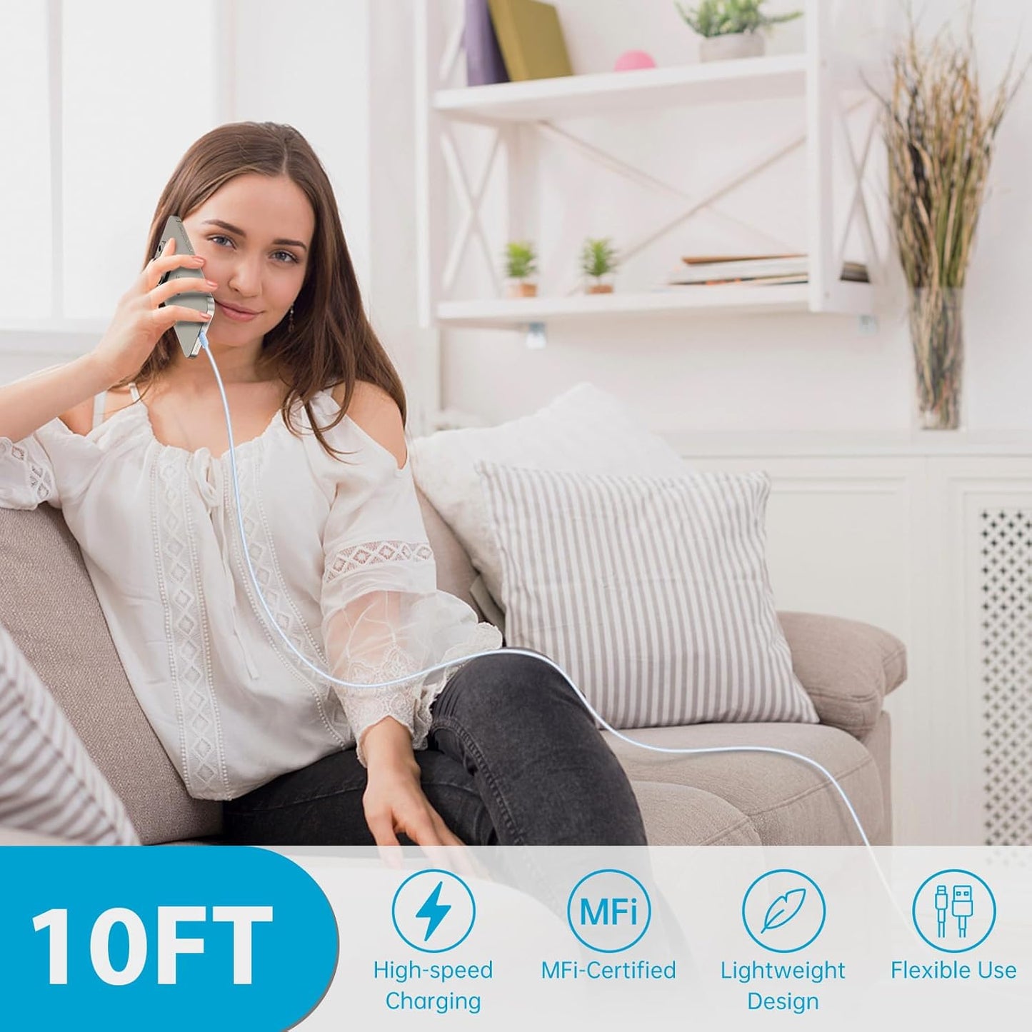 Phone 16 15 Pro Max Charger Fast Charging,30W USB C Phone 16 15 Fast Charger Block &10FT Long Type C Cable Cord for Phones 16 15/16 15 Pro Max/16 15 Pro/15 Plus/Pro 12.9/11 inch,Galaxy S24 Ultra,Blue