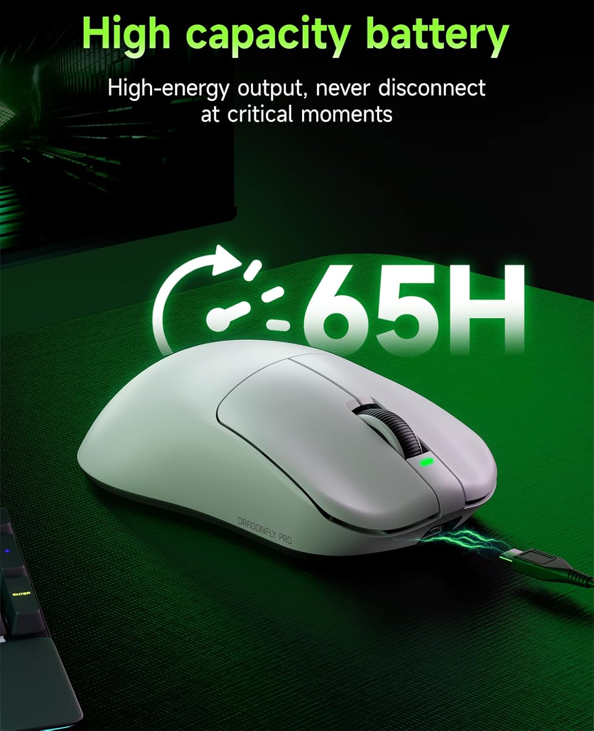 VGN F1 PRO Wireless Gaming Mouse - Ultralight 49g - Wireless & Wired Mode - 26000 Adjustable DPI - 1000Hz Polling Rate - 65 Hours Battery - Programmable Buttons - Esports Professional Grade - USB-C