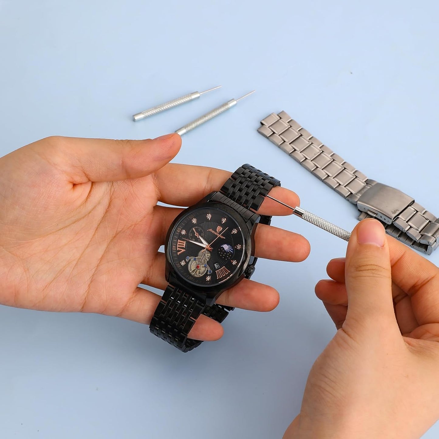 SIM Card Removal Pin, 15 Pcs SIM Card Tray Removal Tool Watch Chain Link Remover Pin Tools Smartphone Ejector Pins Needle Remover for All Models Cell Phone Ejector Opener