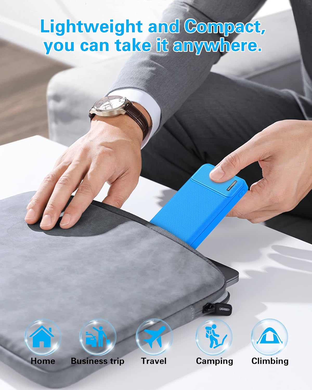 AsperX 2-Pack 10000mAh USB C Output Portable Charger Power Bank Fast Charging, Portable Battery Bank External Battery Pack for iPhone, Samsung, Google LG and Heated Vest