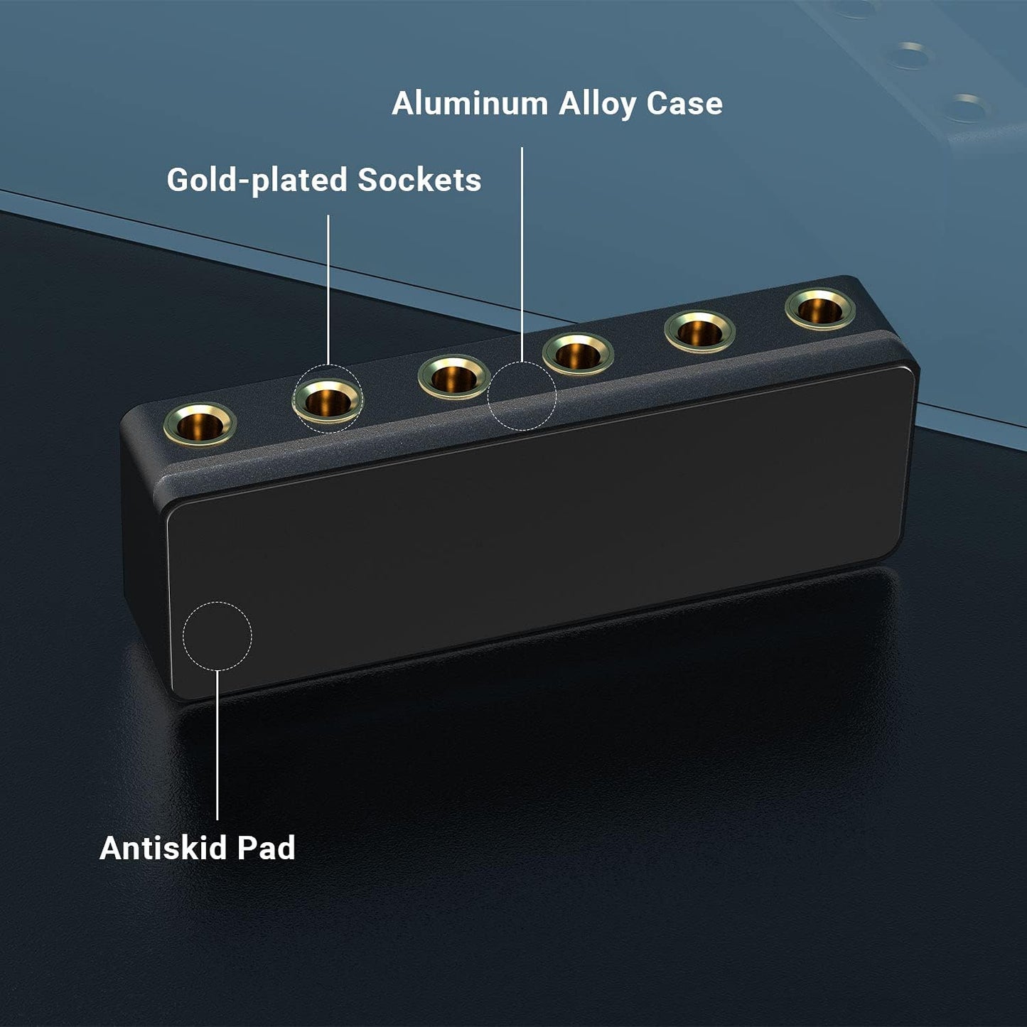 Cubilux Passive 6.35mm Headphones Splitter Box, 1/4” Stereo Multi Audio Distributor, Multiport Quarter Inch TRS TS Aux Splitter for Guitar Signal, Studio Recording, Live Performance, Monitors