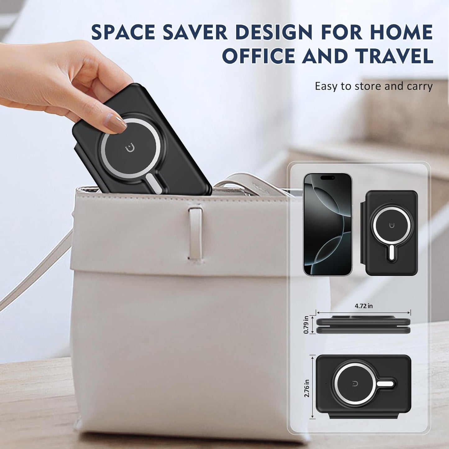 Wireless Charger iPhone - 3 in 1 Charging Station for Apple Devices for iPhone 16 15 14 13 12 Pro Max Plus - Foldable Magnetic Charging Pad for Apple Watch Series & Airpods Series