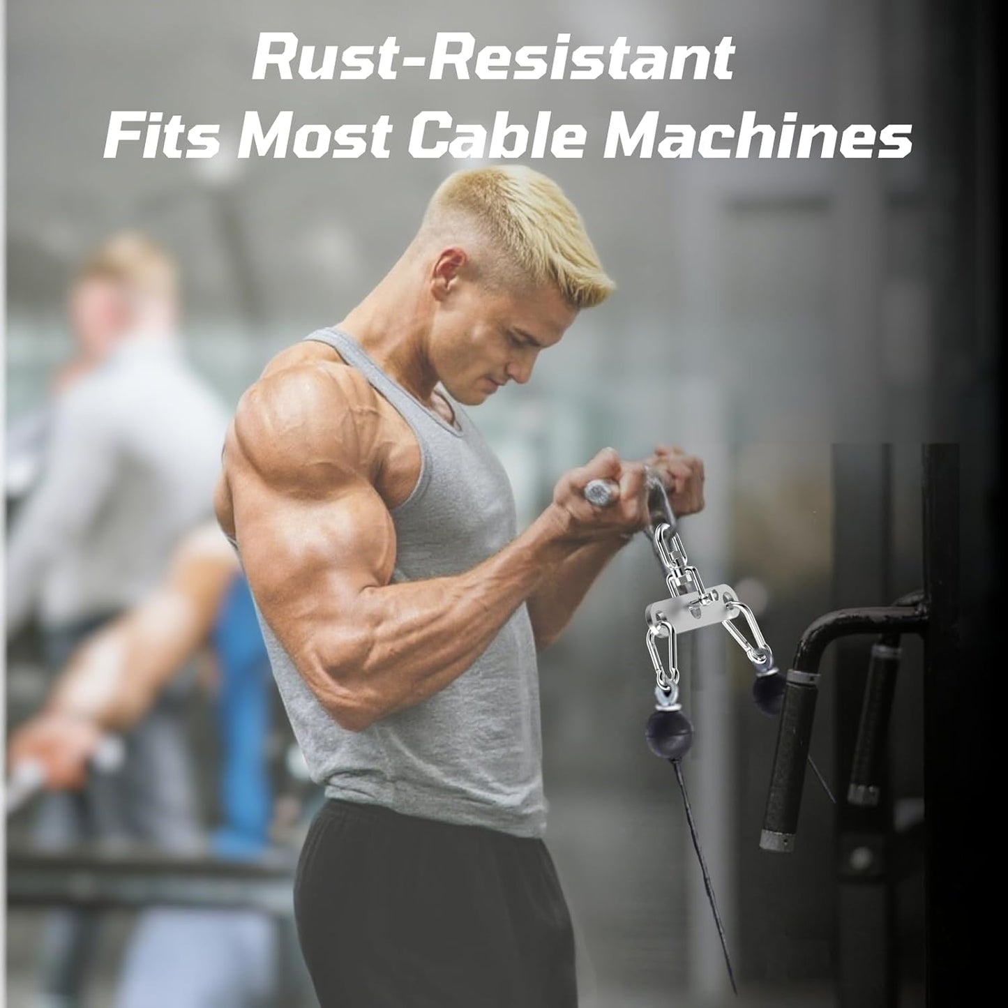 Double to Single Adaptor Plate for Cable Pulley Machines Durable Solid Stainless Steel with 3 Carabiners Suitable for Dual Cable Machines LAT Pulldown, Shoulder & Biceps Exercises