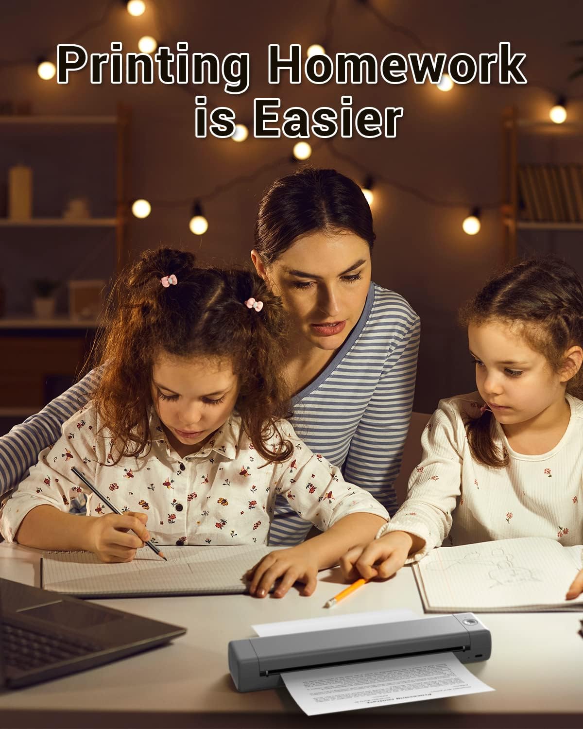 Phomemo Inkless Portable Printer for Travel - Wireless Thermal Printer Compatible with Phone & Laptop, Bluetooth Printers Supports 8.5" X 11" Letter Thermal Paper, Come with Carry Case