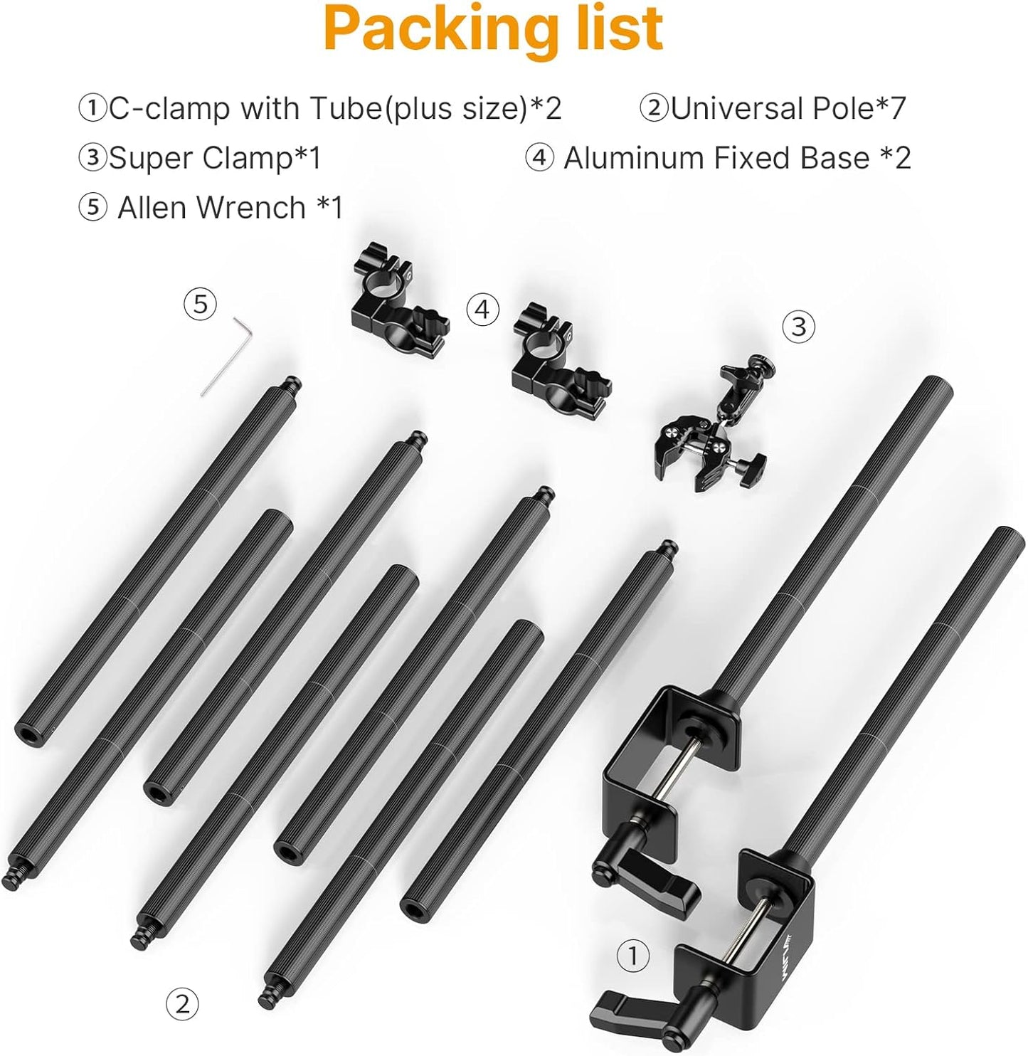 JUSMO LS15 Desk Overhead Camera Mount Rig Top-Down Shots, Professional Aluminum Tabletop Multi-Device Mount Platform for Product Photography/Video Making/Picture Taking/Live Stream and More