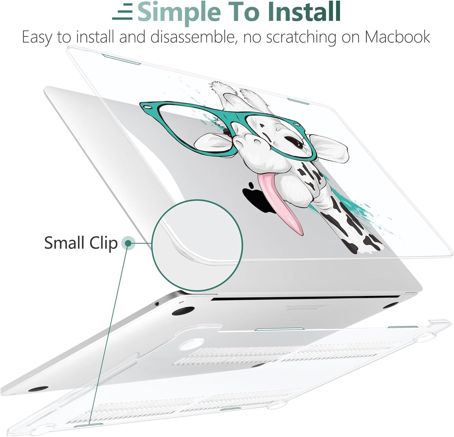 MEEgoodo Case for MacBook Pro 13 inch 2022 2021 2020 New A2338 M2/M1 A2251 A2289, Laptop Hard Shell Cases with Keyboard & Camera Cover Compatible Case, Funny Giraffe, (A2338/A2251/A2289)