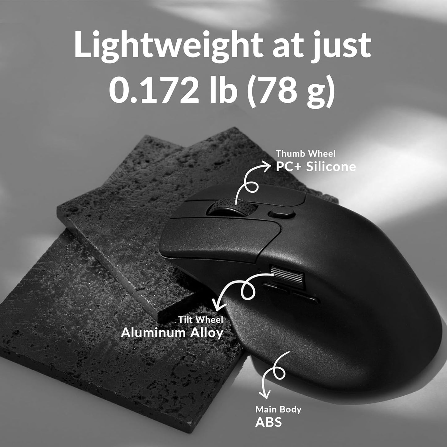 Keychron M6 4000 Hz Wireless Bluetooth 5.1/2.4 GHz/Wired Optical Mouse, Lightweight 78g Programmable PixArt 3395 Sensor with up to 26K DPI/ 650 IPS for Windows Mac Linux - Black