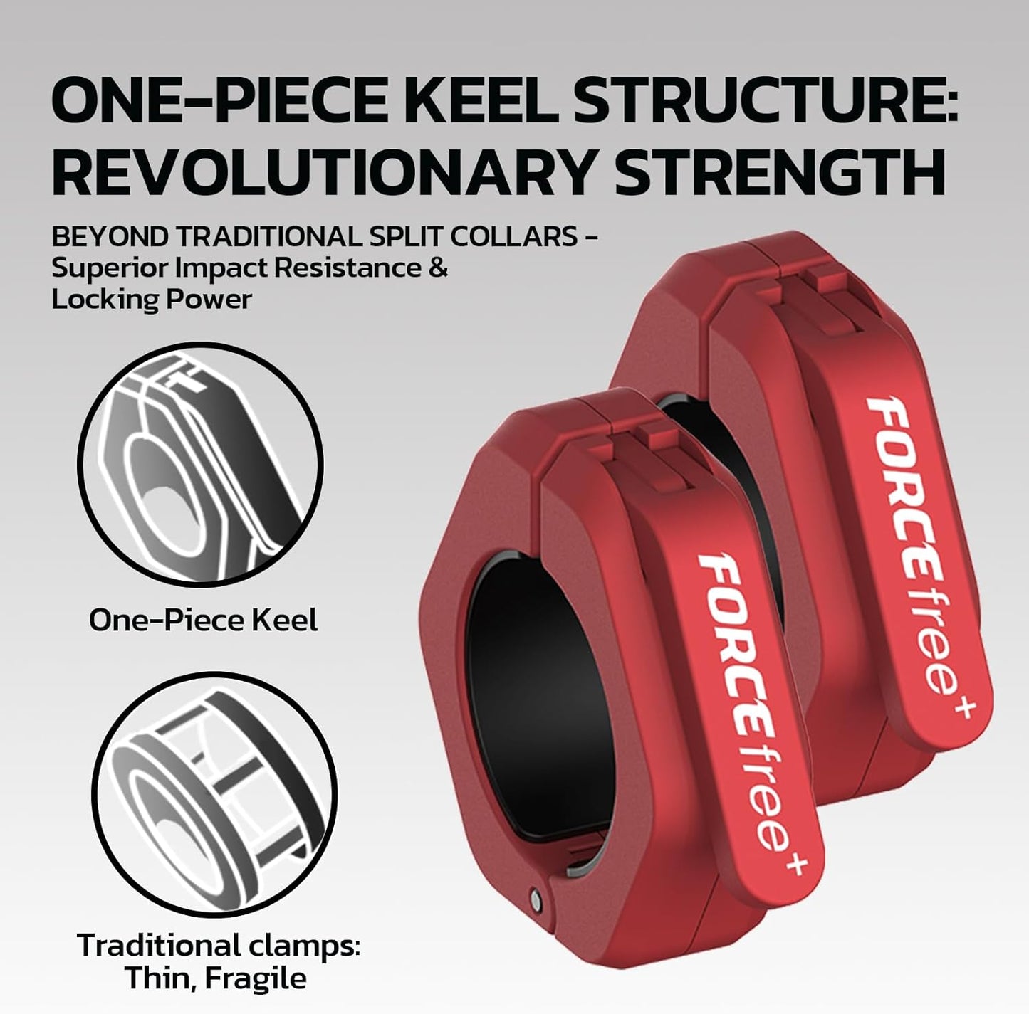 Barbell Clips (Pair), Barbell Clamps, Quick Release Olympic Barbell Clamps with Anti Slip TPR Grip, Barbell Collars for Secure Weightlifting & Powerlifting