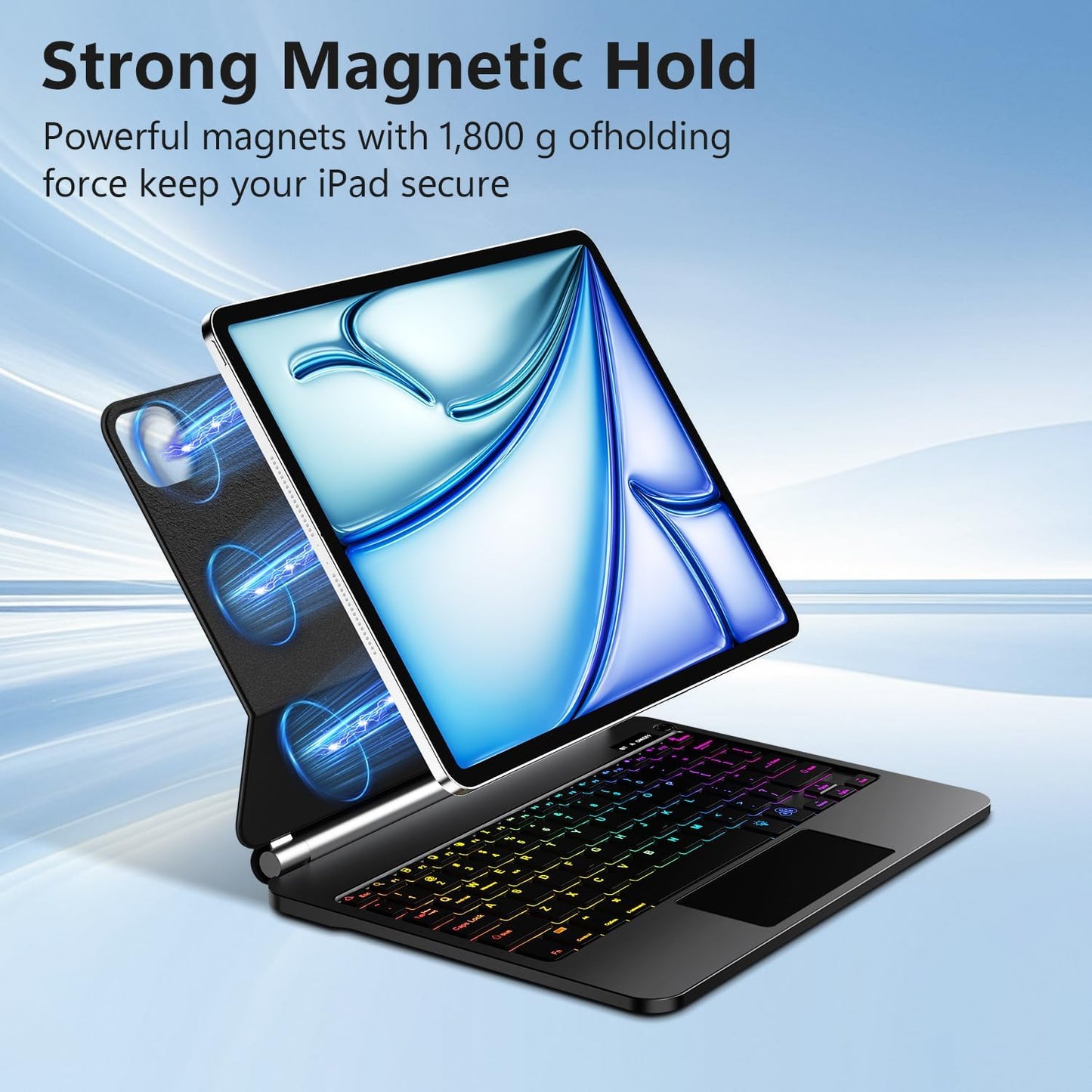Keyboard Case for iPad Air 11-inch (M3 2025 / M2 2024) & iPad Pro 11 inch(1st/2nd/3rd/4th Generation),Magic Magnetic Backlit Keyboard Case with Multi-Touch Trackpad- Easy-Set Floating Cantilever Stand