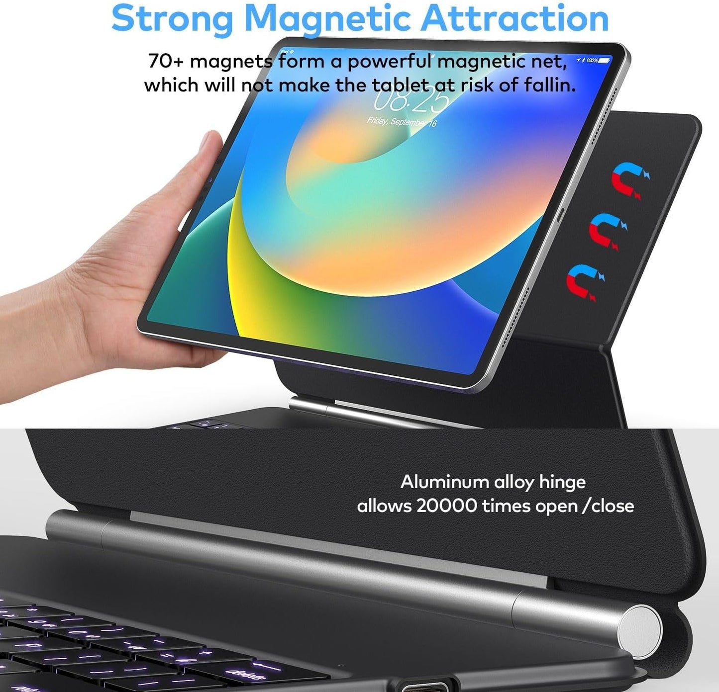 Keyboard Case for iPad Air 11-inch (M3 2025 / M2 2024) & iPad Pro 11 inch(1st/2nd/3rd/4th Generation) – Magic-Style Magnetic Keyboard Case with Multi-Touch Trackpad for 10.9” iPad Air 4th/5th Gen.