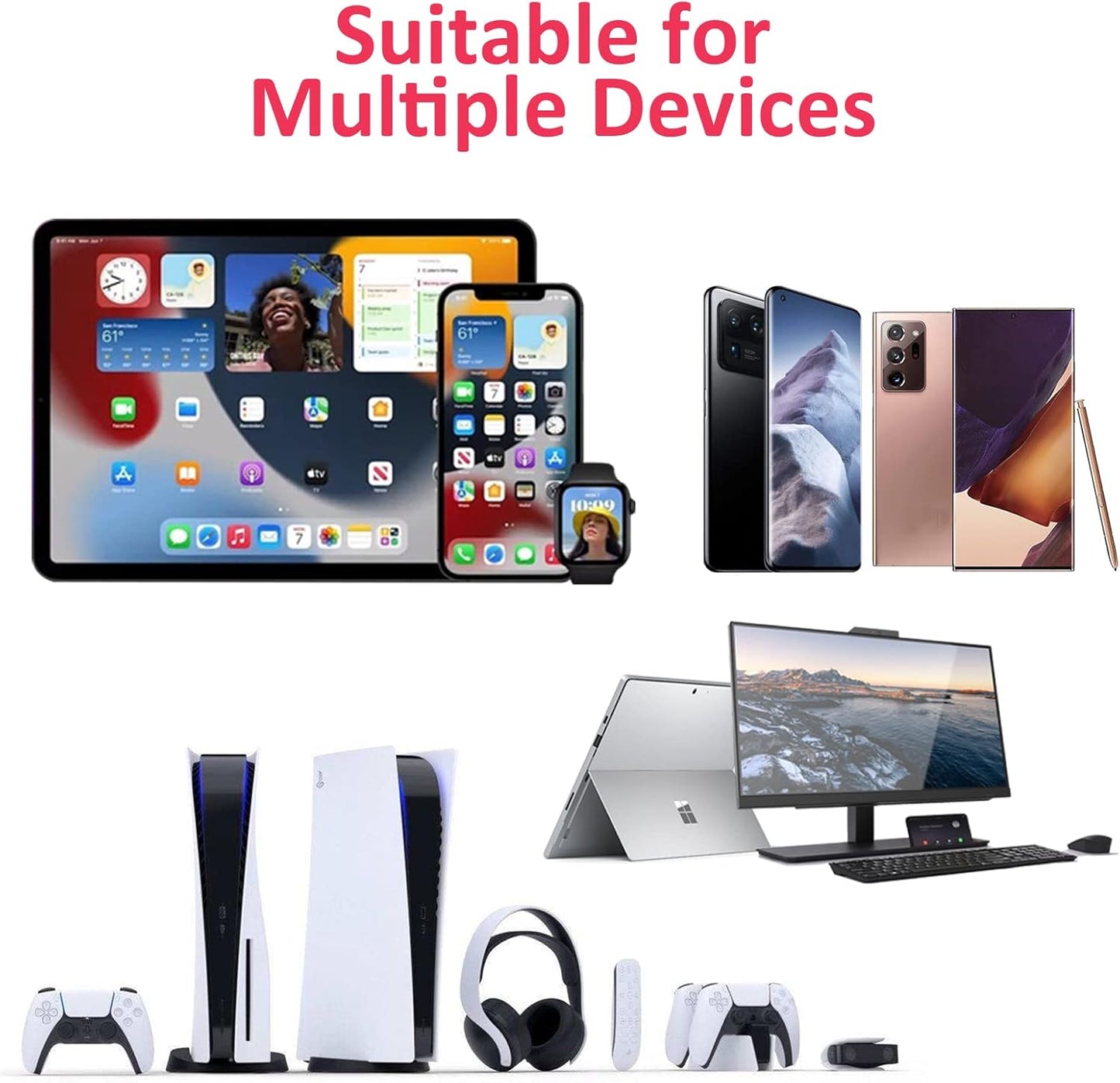 Wireless Clip Mic, Wireless Lavalier Microphones, Lapel Clip-on Microphone, for iPhone 15, Smartphone, Laptop, Video Recording, Tiktok, Facebook Live, YouTube Live Stream