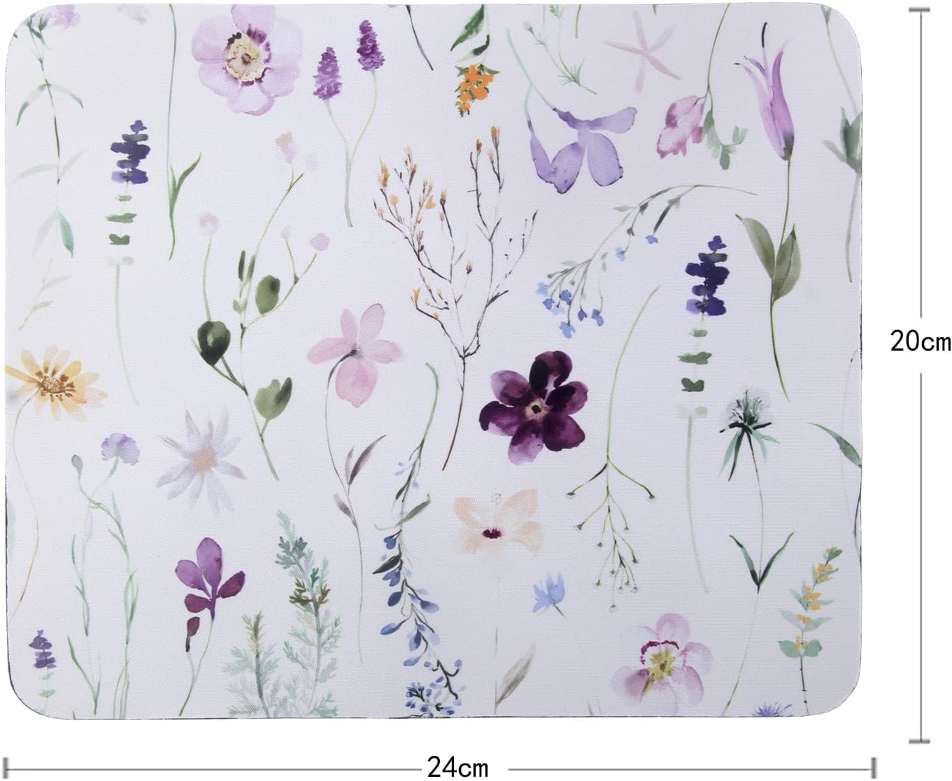 Mouse Pad, Gaming Mouse Pad, Non-Slip Rubber Base Mouse Mat with Designs for Laptop, Computer & Office, 9.5 x 7.9 x 0.12 inches (Purple Flowers)