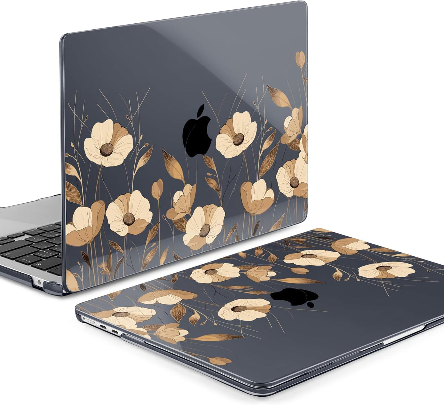 MEEgoodo Case for M4/M3/M2 MacBook Air 13.6 inch Case 2025 2024 2022, Fit Model A3240/A3113/A2681, Laptop Hard Shell with Keyboard Cover Compatible with MacBook Air 13 inch, A Bouquet Flowers