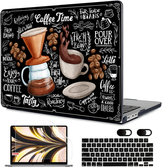 MEEgoodo Case for M4/M3/M2 MacBook Air 13.6 inch Case 2025 2024 2022, Fit Model A3240/A3113/A2681, Laptop Hard Shell with Keyboard Cover Compatible with MacBook Air 13 inch, Coffee