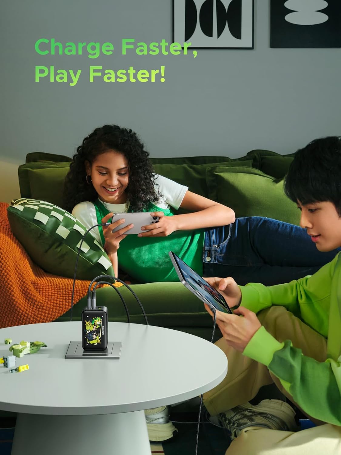 UGREEN 65W USB C Charger Block, Nexode 3-Port GaN Fast Type C Charger, Compact Foldable Power Adapter for MacBook Pro/Air, Dell XPS, iPhone 16/15, iPad Pro, Galaxy S25, (Genshin Impact Edition)