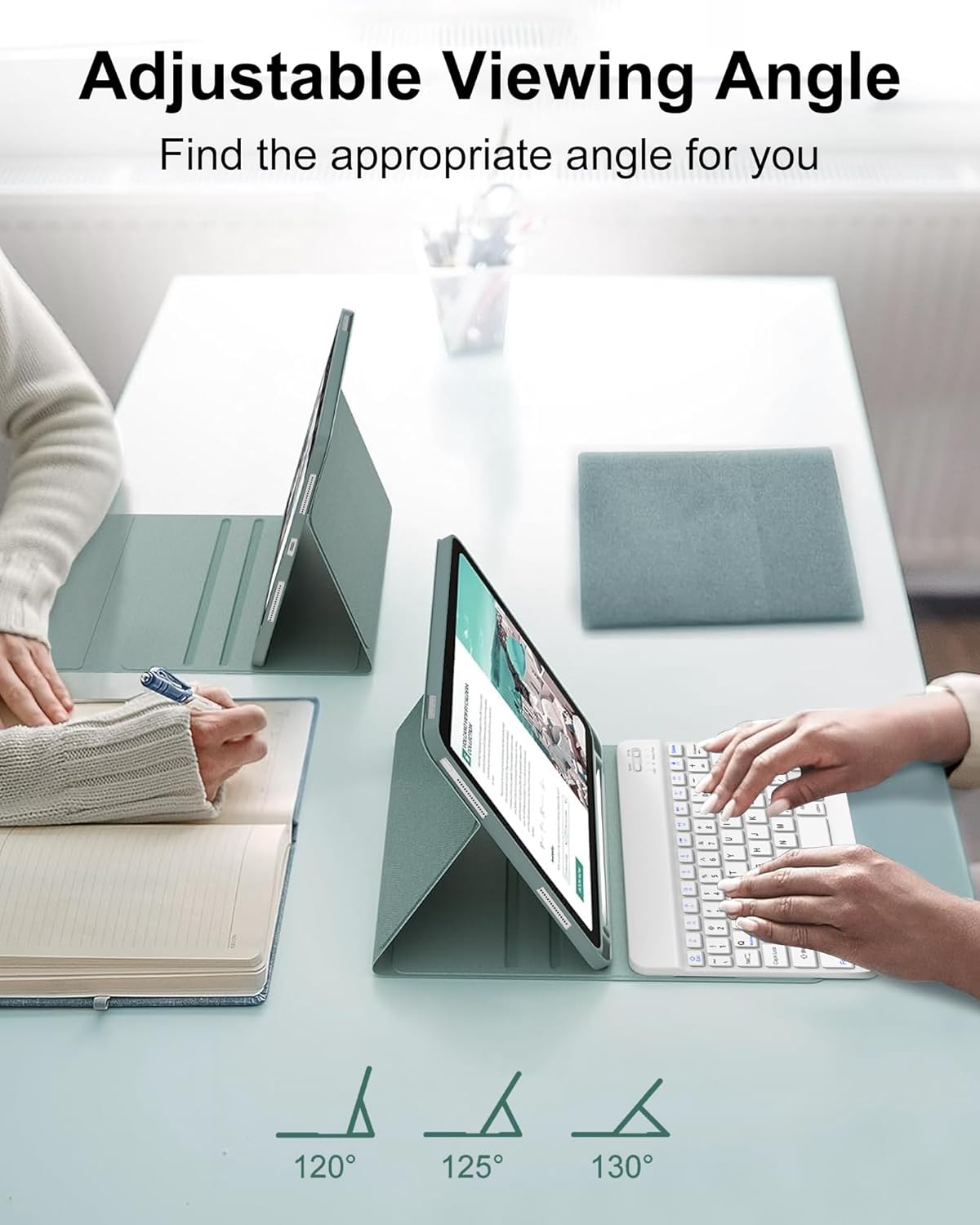 Keyboard Case for iPad 10th Generation 2022 10.9-inch - Rechargeable Detachable Wireless Bluetooth Keyboard - Smart Folio Cover with Pencil Holder for 10.9 inch Apple iPad 10th Generation, Dark Green