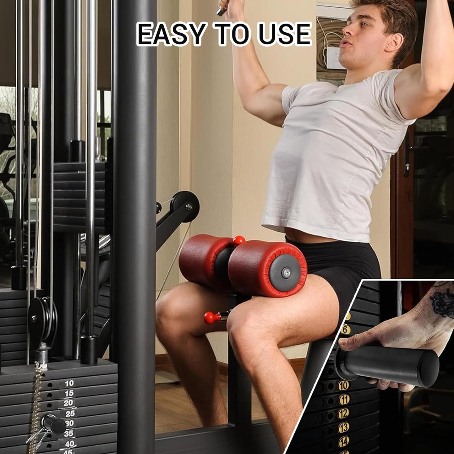 Weight Stack Pin, Gym Pin with Spring Clip Collar, Weight Pins for Weight Stack Machine, Weight Stack Extender Pin Strength Training Equipment for Cable Tower and Functional Trainer Machin