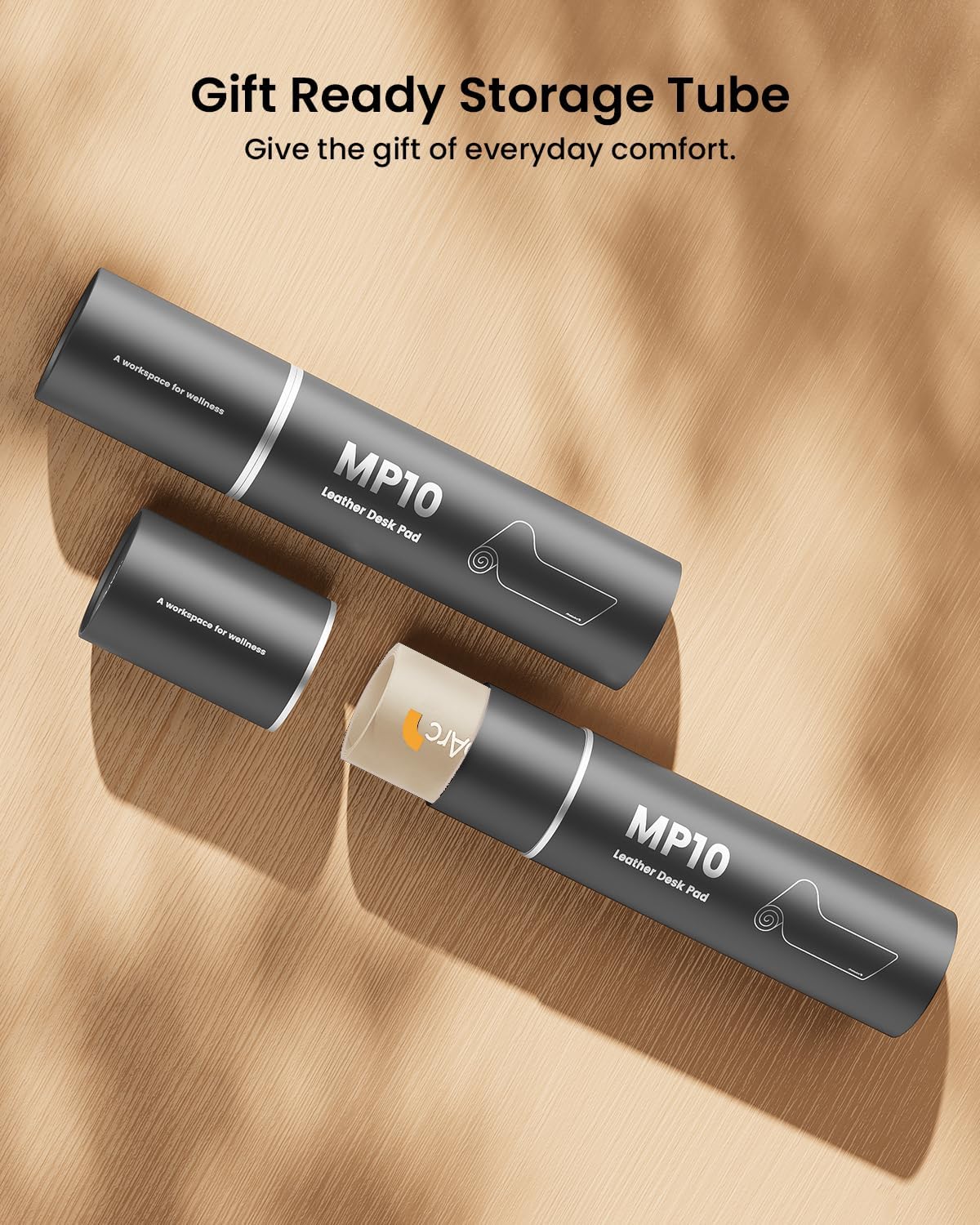 ProtoArc Leather Desk Mat, Large Mouse Pad- 31.5×15.8 inch, Non-Slip PU Leather Desk Pad Protector, Premium Desktop Mat for Computer, Keyboard and Mouse, Milk Tea