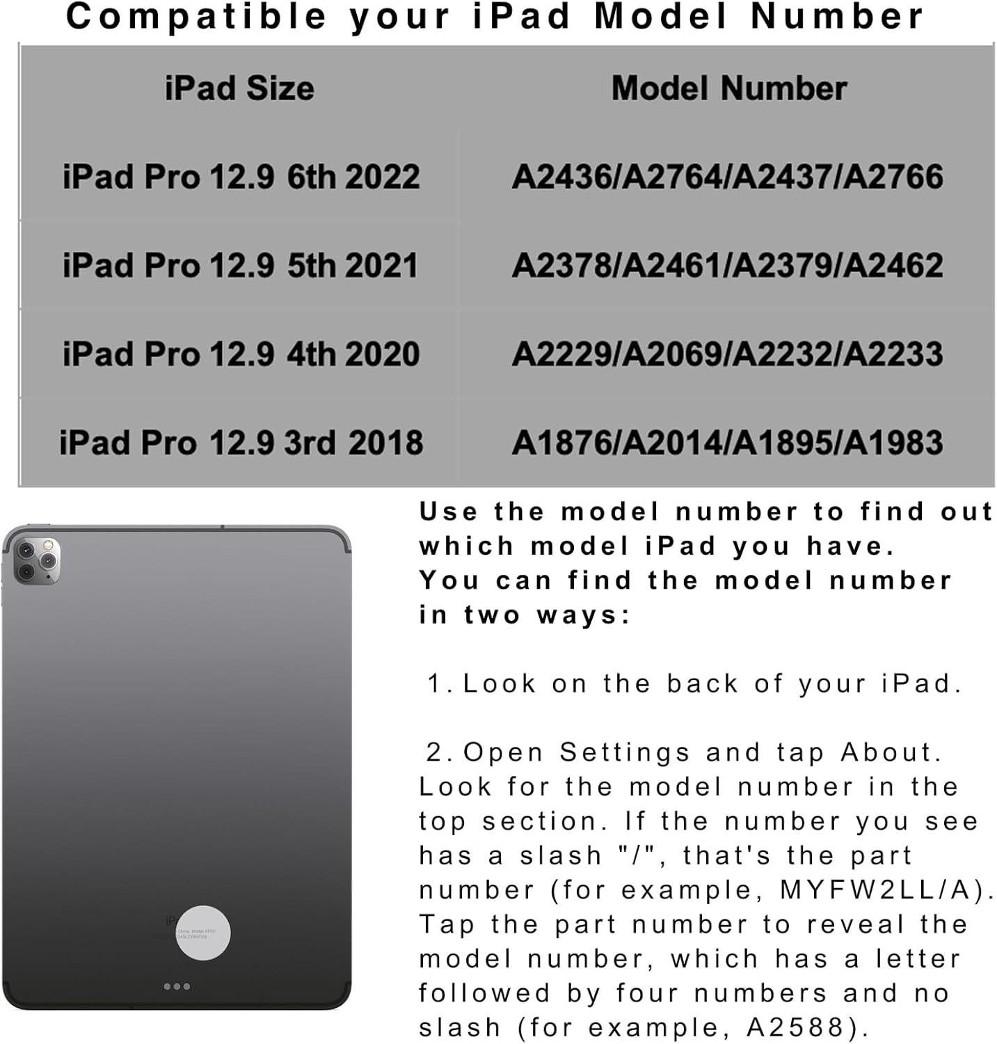 Keyboard Case for iPad Pro 12.9 inch 6th Generation 2022 5th 2021/4th 2020/3rd 2018 Gen,360 Rotatable Wireless Folio 180 Swivel Stand Hard Cover Black