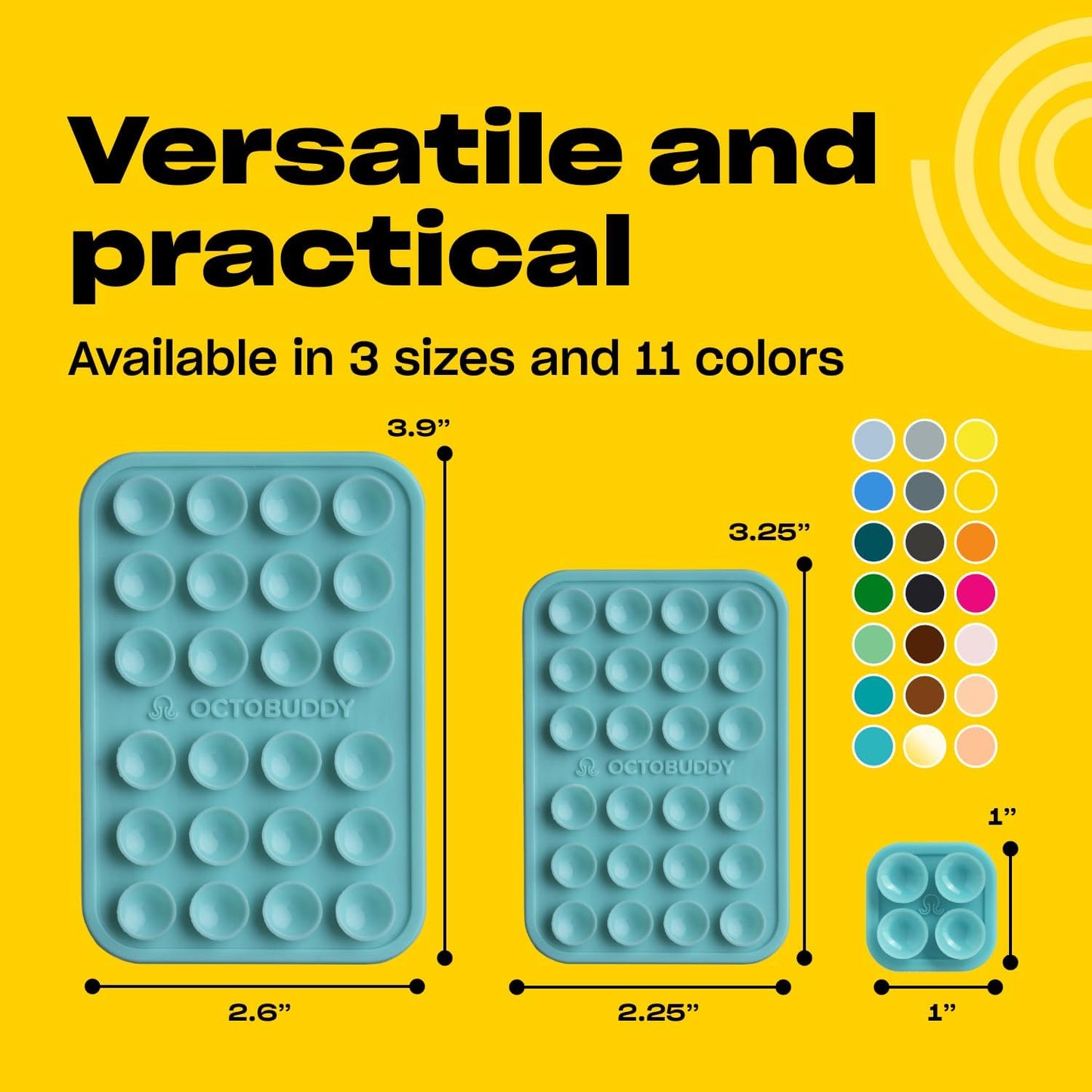 Classic MAX - Silicone Suction Phone Case Adhesive Mount - Hands-Free, Strong Grip Holder for Selfies & Videos - Durable, Easy to Use - 2.6″ x 3.9″, Pastel Turquoise