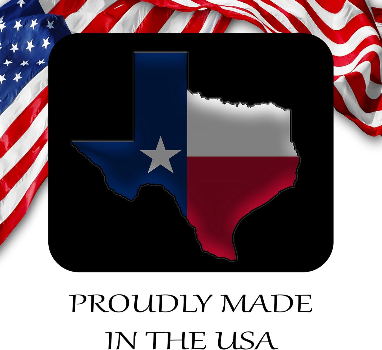 Texas State Flag Mouse Pad Mat Mousepad for Desk Computer Laptop PC Gaming Home or Office Gift for Texan TX (Black MP57)