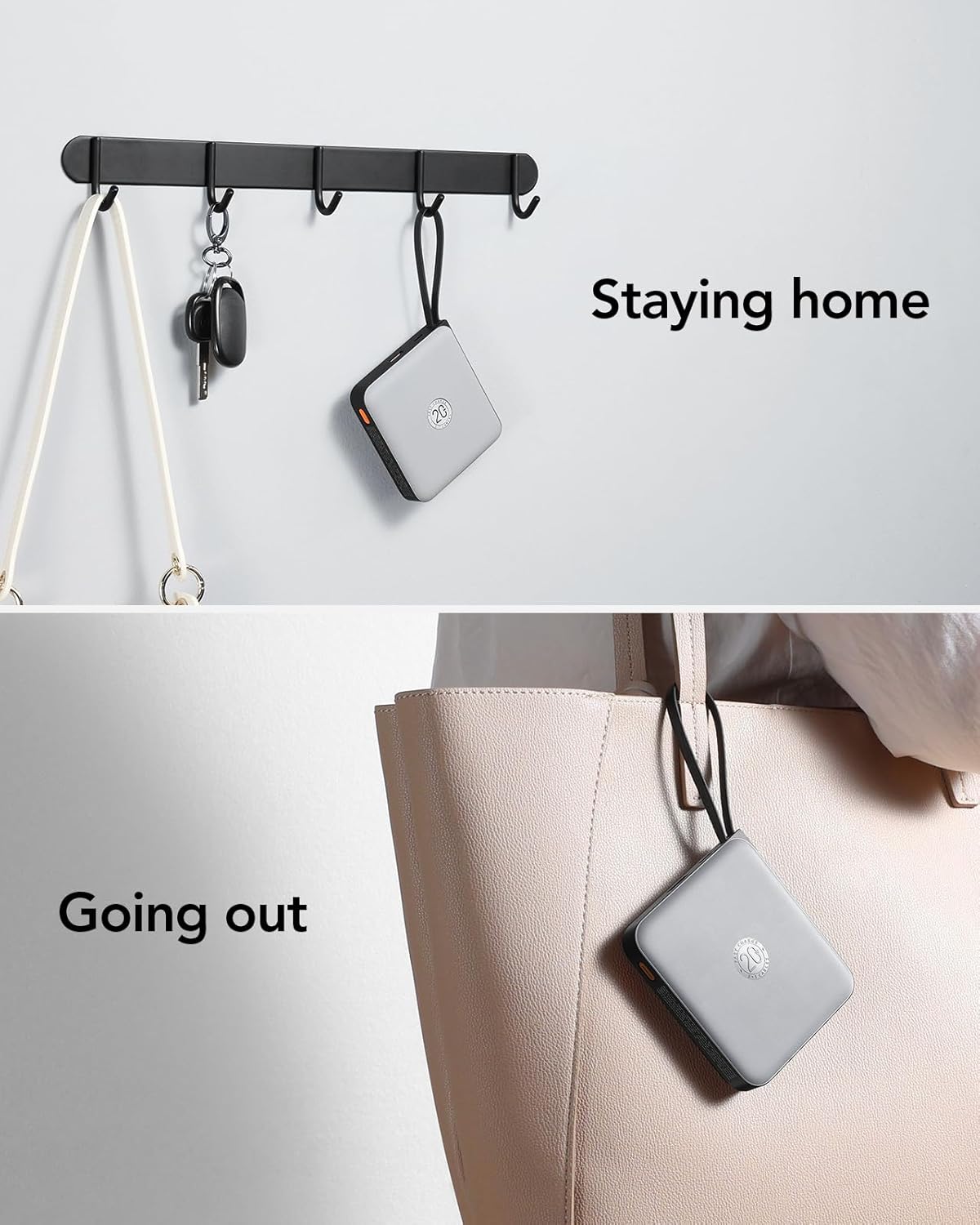 VRURC Portable Phone Charger 4 Built-in Cables, Fast Charging PD 20W Power Bank 10000mAh, USB C Mini Battery Pack for iPhone 16 15 14 Samsung Galaxy S23 Google Android Cell Phones(1 Pack)