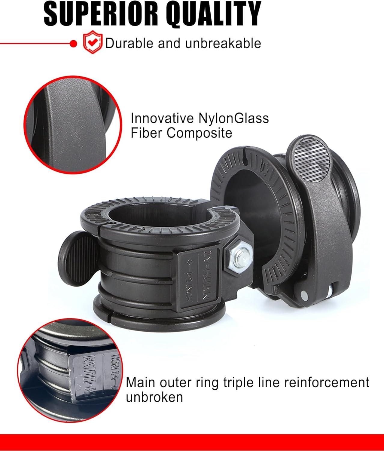 Olympic Barbell Clamps 2 inch Adjustable Barbell Clips Quick Release Pair of Locking Weight Clips for Bars