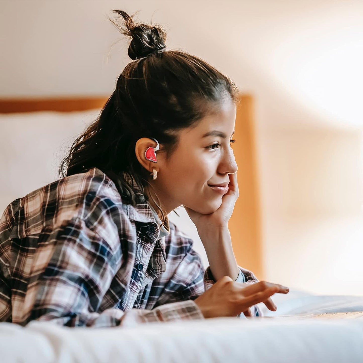 BASN in-Ear Monitors, Bmaster Triple Driver HiFi Stereo Noise-Isolating with Enhanced Bass for Musicians Stage/Audio Recording(PRO Red/Black)