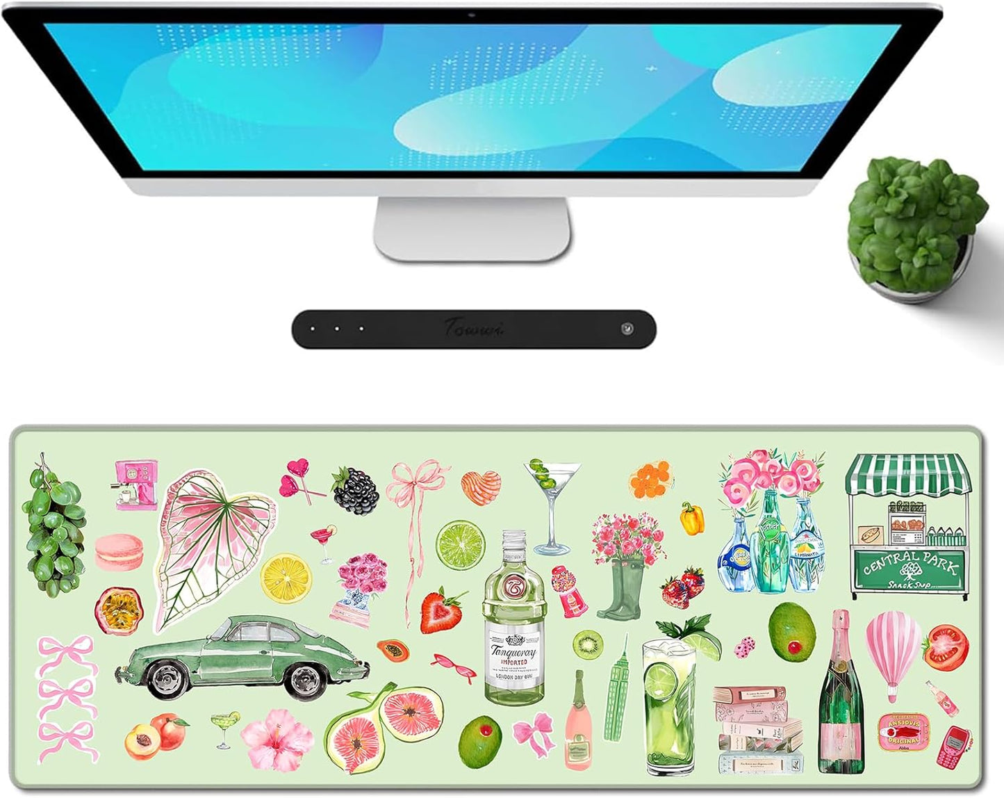 Galdas Gaming Mouse Pad XXL XL Large Long Extended Big Mousepad Non-Slip Rubber Keyboard Mouse Pad with Stitched Edges for Laptop Home Office (31.5x11.8x0.08 Inch) -Element