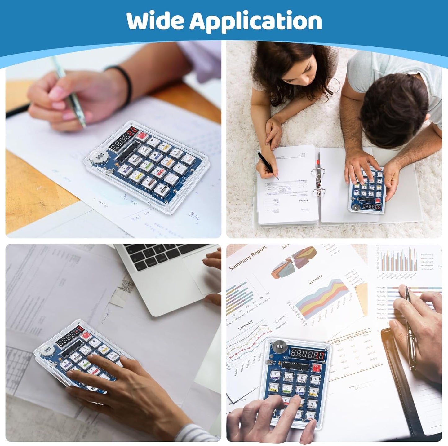 MiOYOOW 6-Digit DIY Calculator Kit, USB/Battery Powered Calculator Soldering Practice Kit with Resistance Value Measurement, Practical Electronics Projects for School Learning and Home Office Use