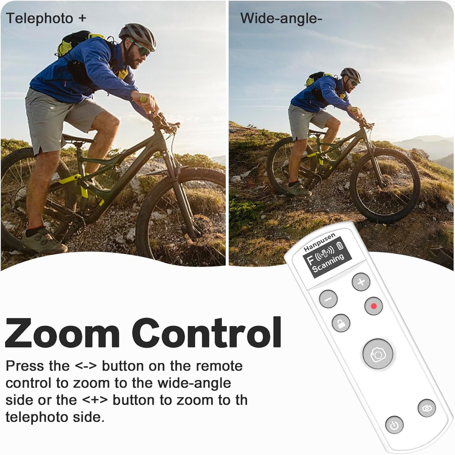 for Fujifilm Rechargeable Wireless Remote Control - Camera Remote Shutter Release with Zoom Focus Compatible with Fujifilm X100 VI/X-M5/X-T5/X-T50/X half/X-S20/X-H2S/X-H2/X-T4/X-T3/X-T30 II/X-M5