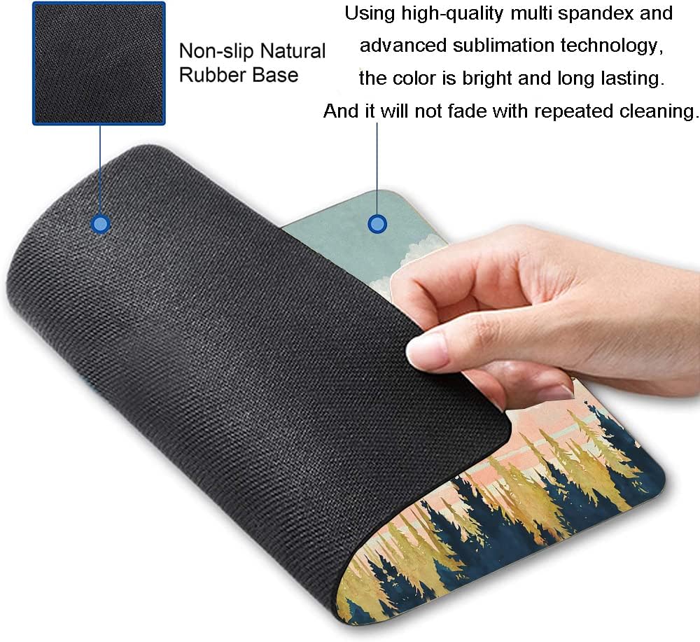 Mouse Pad, Abstract Landscape Mouse Pad, Square Mouse Mat Waterproof Mousepad Non-Slip Rubber Base Mouse Pads for Office Laptop, Modern Art