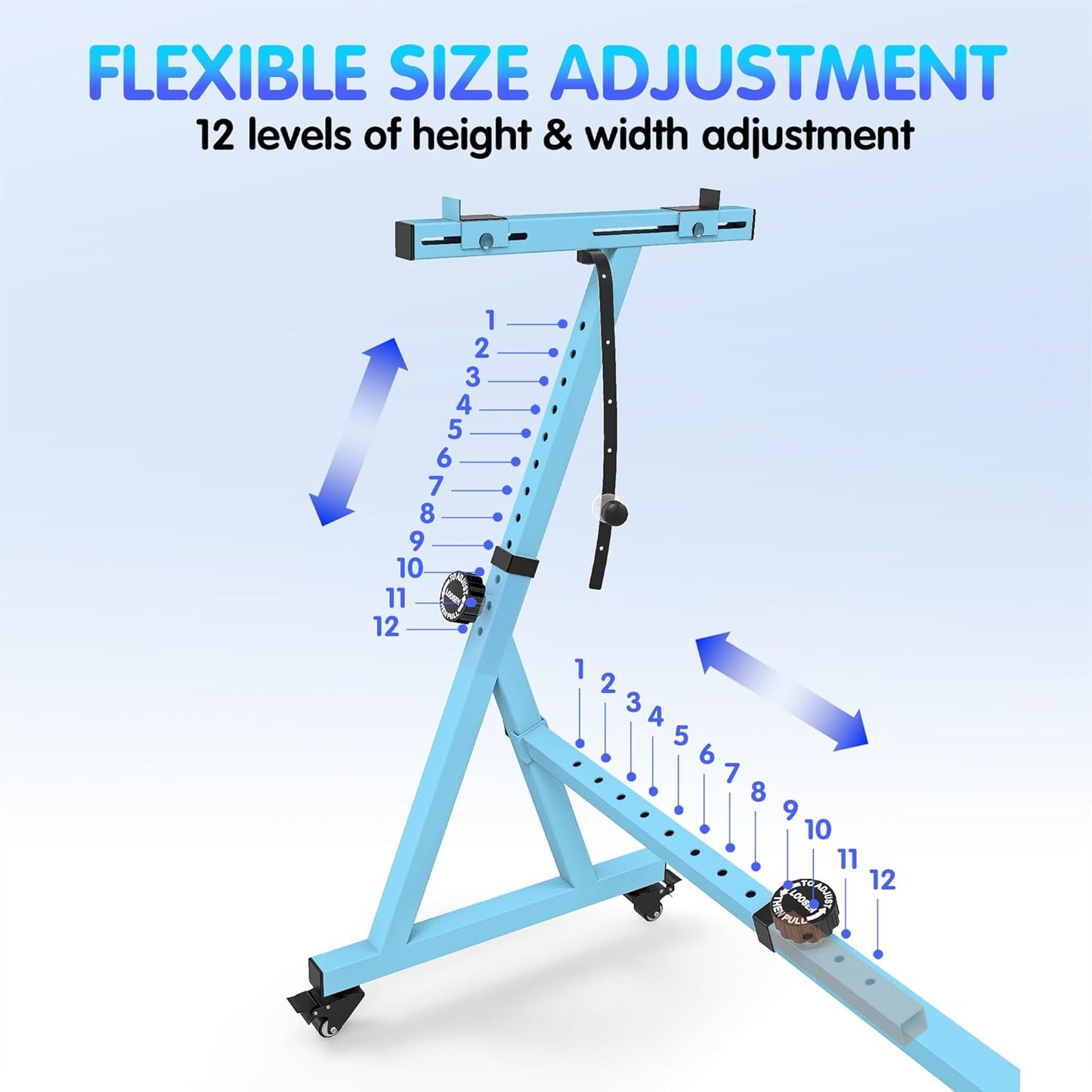 Universal Keyboard Stand, Z-style Heavy-Duty Piano Stand, Adjustable and Portable Piano Keyboard Stand for 61 and 88 Keys, Blue