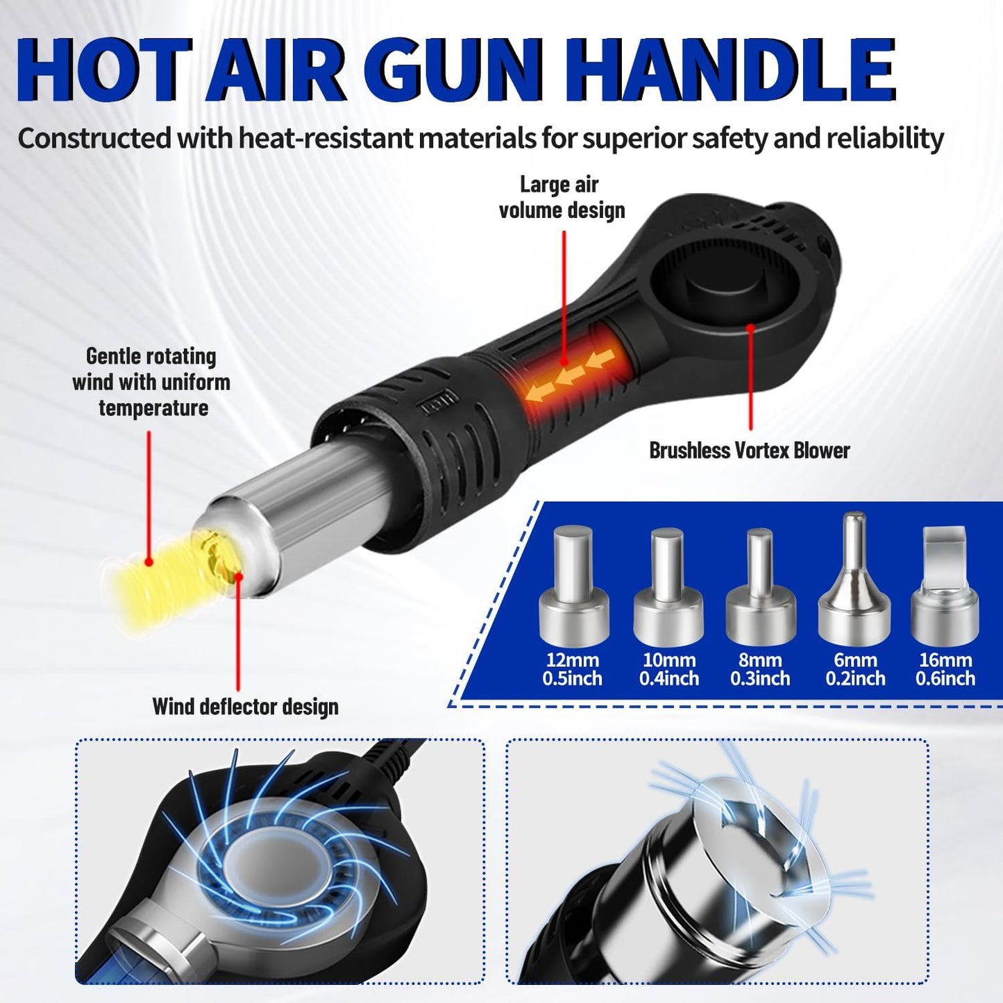 HengTianMei 720W Hot Air Soldering Station 2-IN-1 SMD Soldering Iron Station with 2 Helping Hands, 3 Soldering Tips, 5 Nozzles, Sleep Mode, Fast Heating, 392℉-932℉, for Electronics PCB Repair(8512P)
