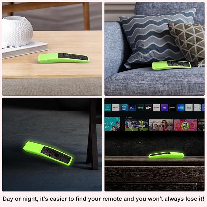 (2 Pack) Cover for Samsung Remote Silicone Protective Case Compatible with Samsung TV Remote Control Cover BN59 Series Glow in The Dark Remote Skin Sleeve