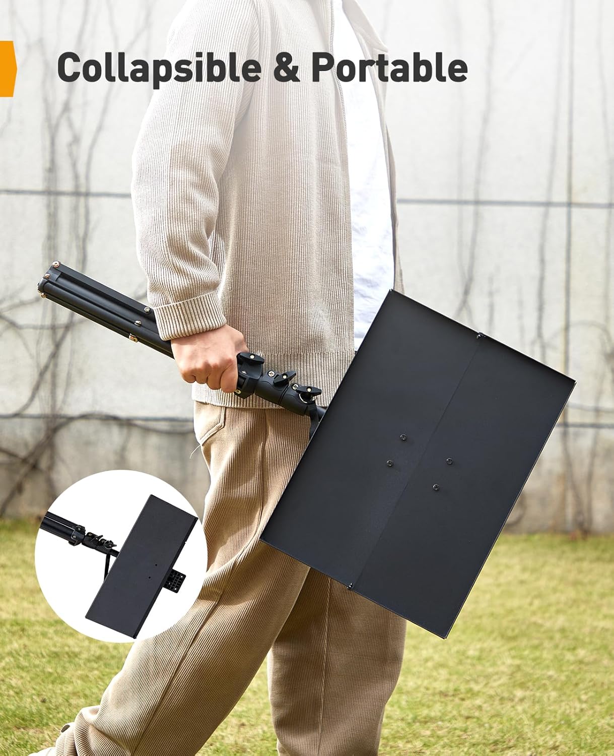 Perlegear Projector Stand Tripod, 21" to 45" Height Adjustable Laptop Stand, Portable Tall Projector Stand 90°Tilt with Spikes for Outdoor Movies, Camping, Office, Home, Stage, or Studio, DJ Rack