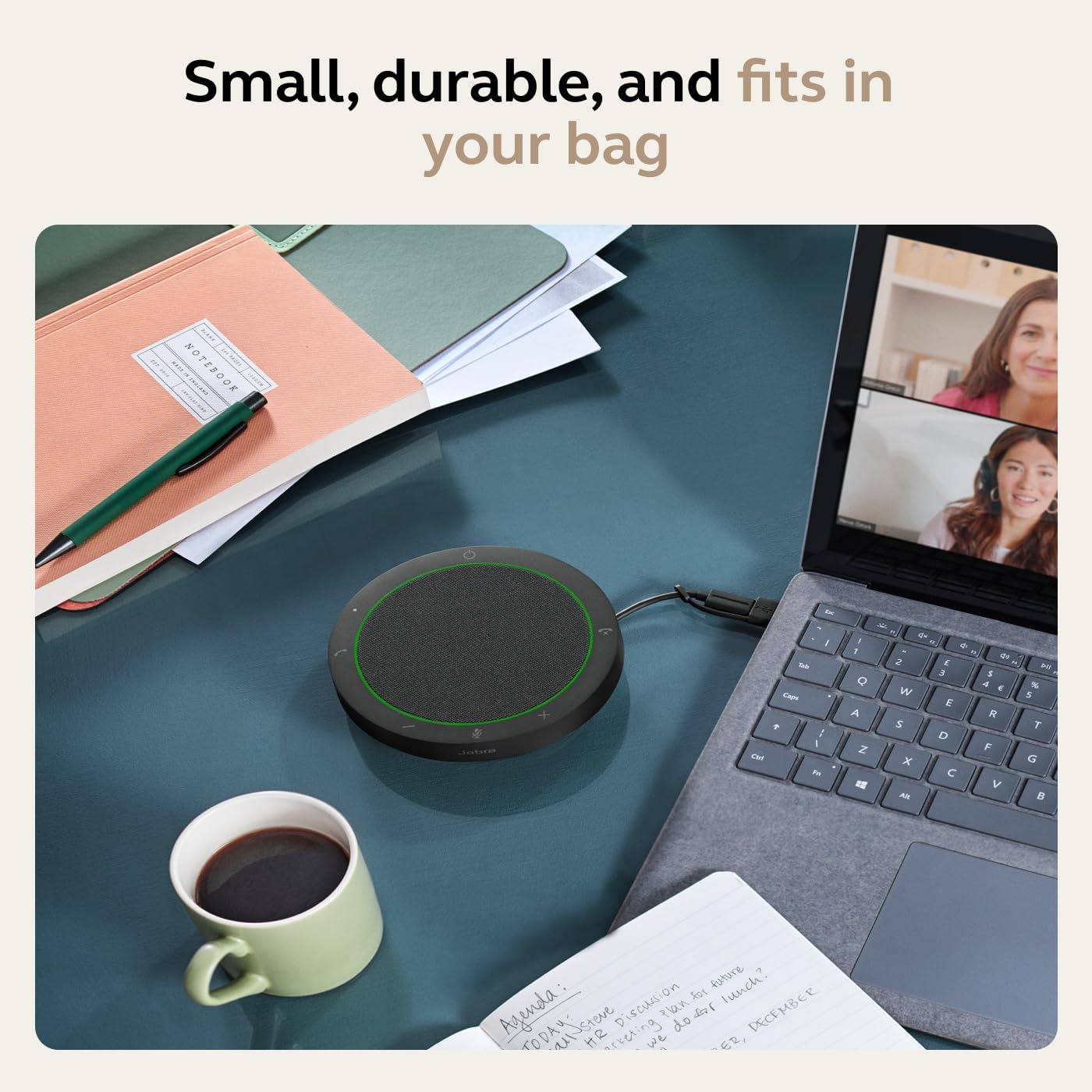 Jabra Speak2 75 (2025 Edition) Wireless Bluetooth Speakerphone - 4 Noise-Cancelling Mics, 65mm Speakers - New Linking Feature - USB-A & USB-C - Certified for Zoom and Google Meet - Dark Grey